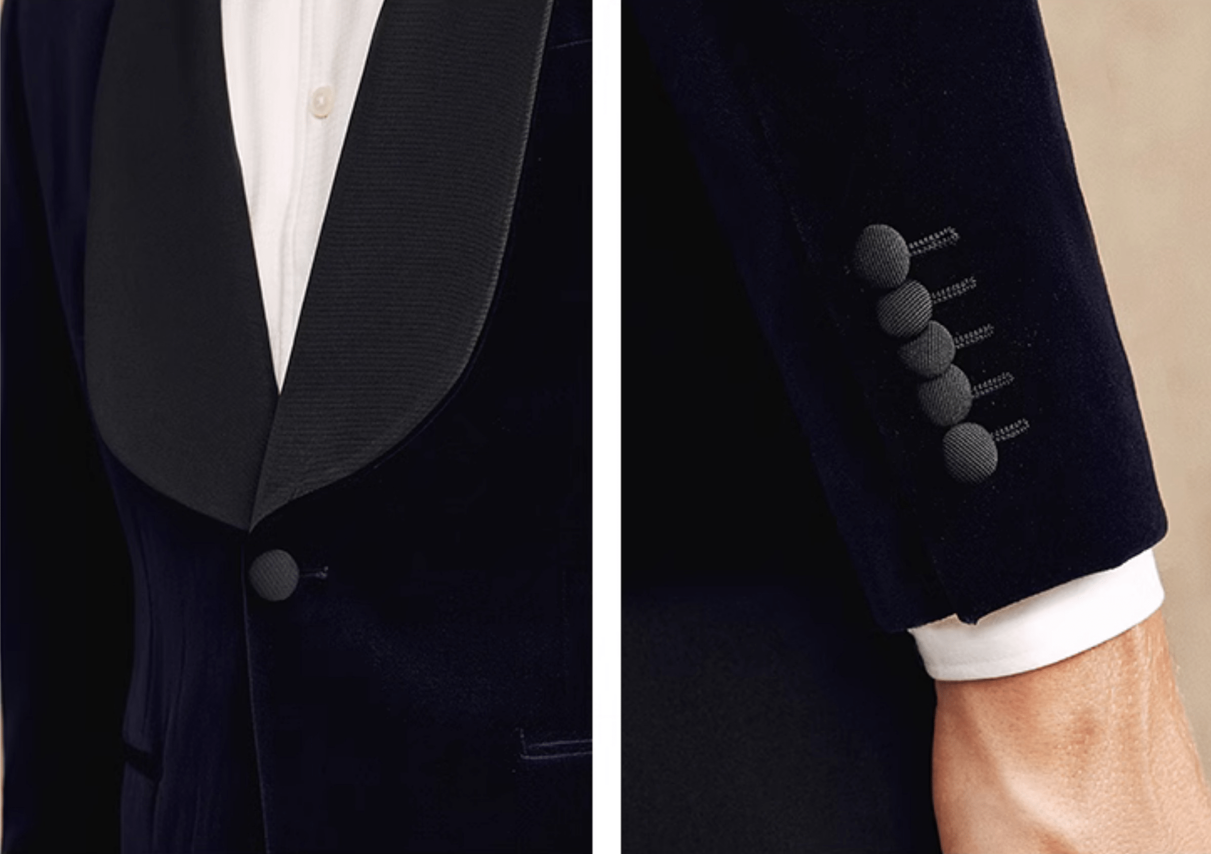 aesido Navy 2 Piece Velvet Shawl Lapel Single Button Men's Suit Business Slim Groom Wedding Suit