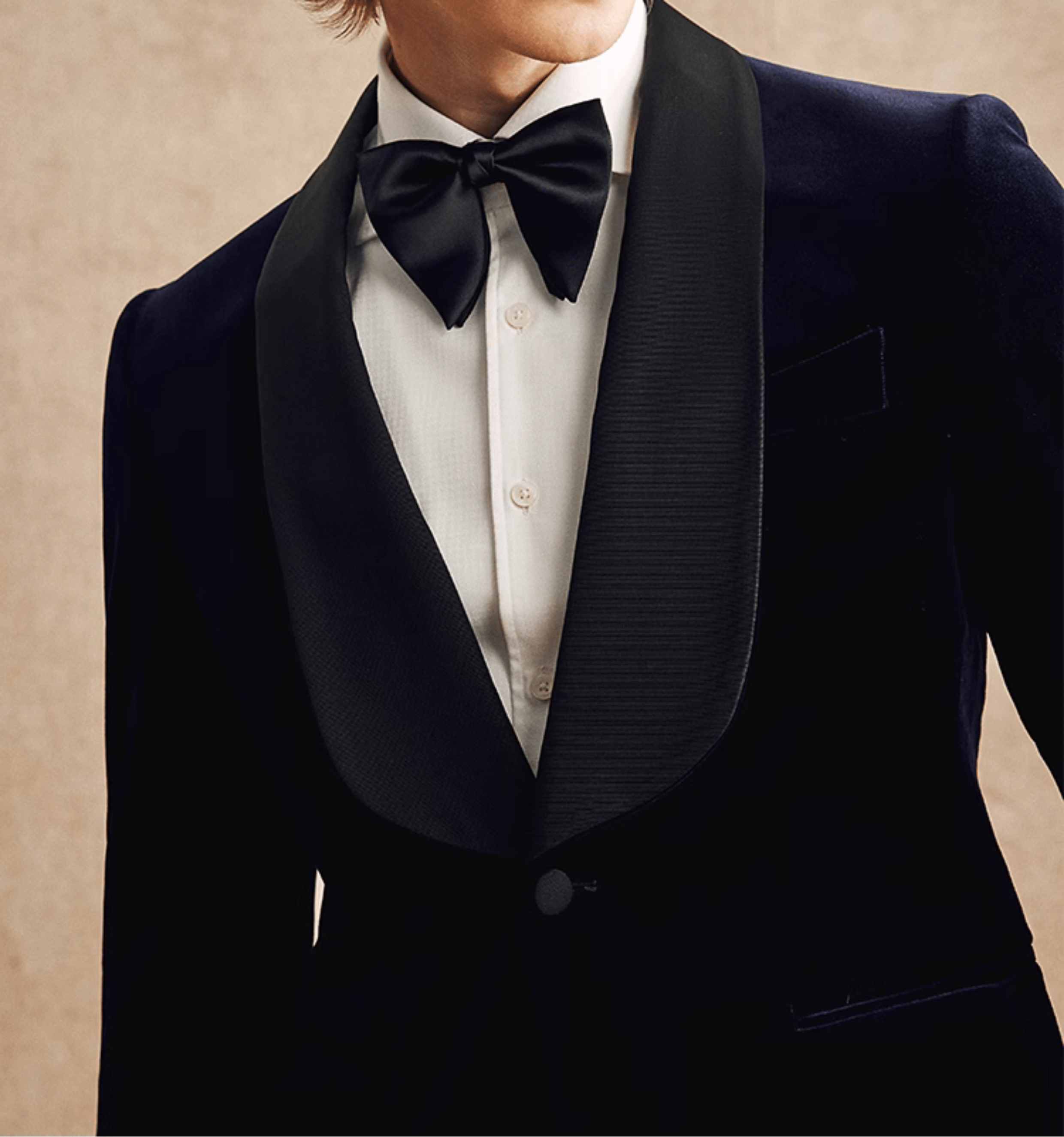 aesido Navy 2 Piece Velvet Shawl Lapel Single Button Men's Suit Business Slim Groom Wedding Suit