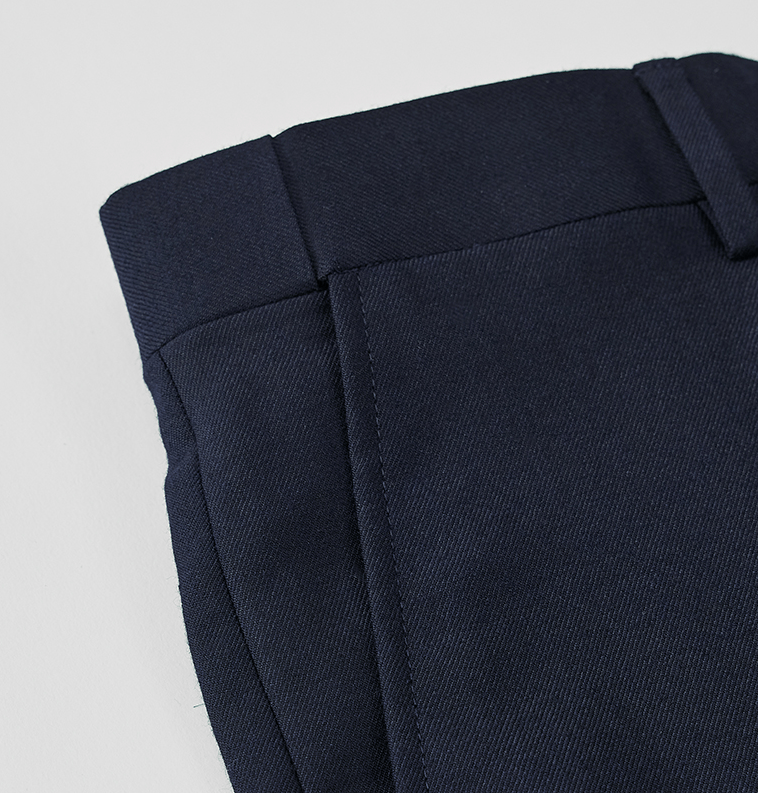 aesido Navy 2 Piece Zhongshan Suit Single Breasted Stand Collar Business Casual Men's Suit