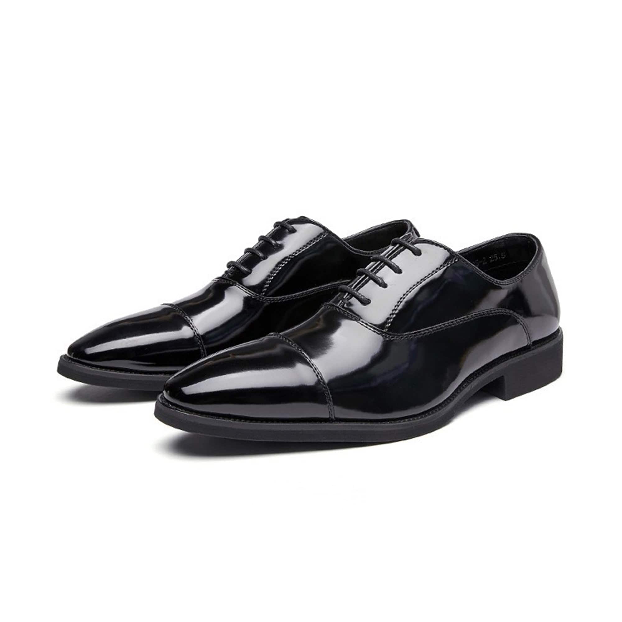 aesido New Summer Open Edge Pearl Patent Leather Pointed Toe Men's Leather Shoes