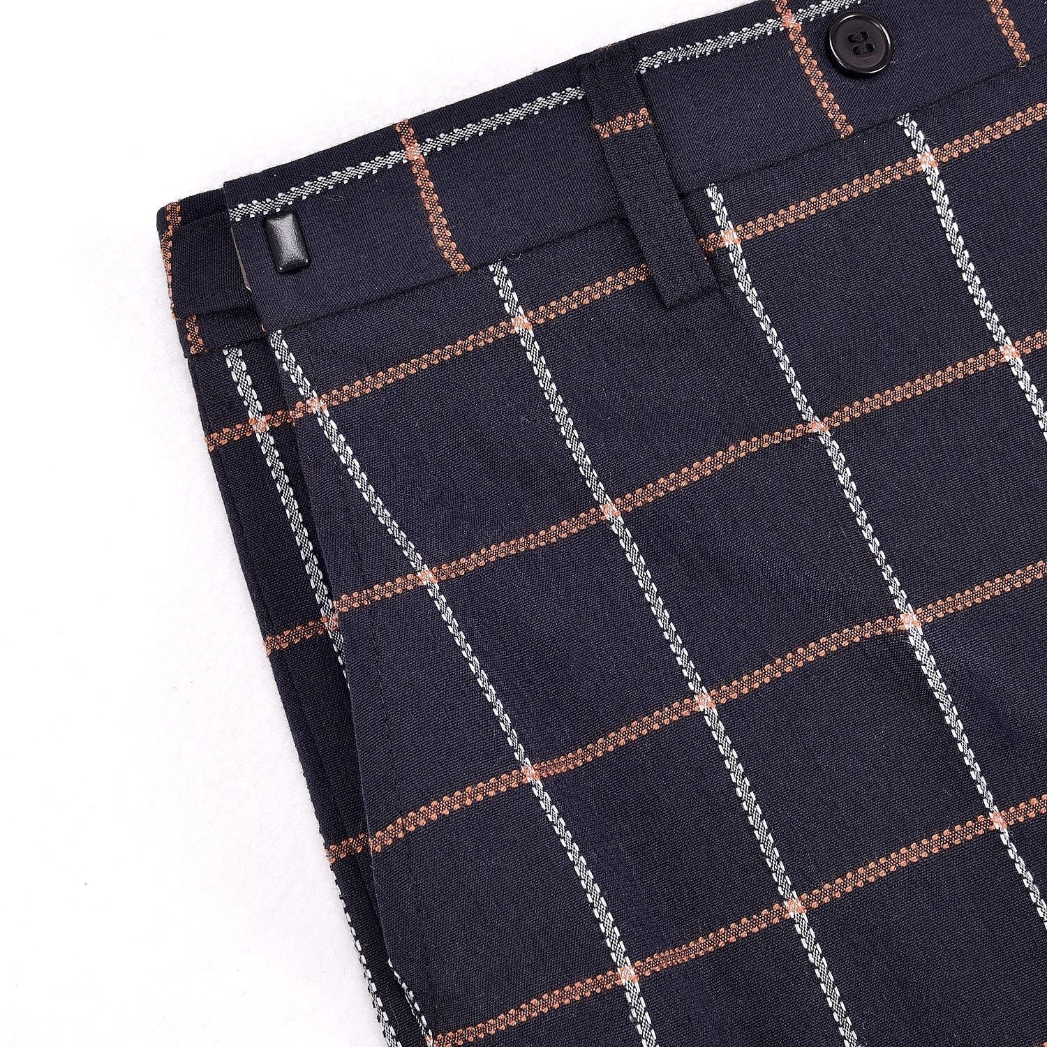 aesido Notch Lapel Plaid 3 Pieces Mens Suit For Wedding (Blazer+vest+Pants)