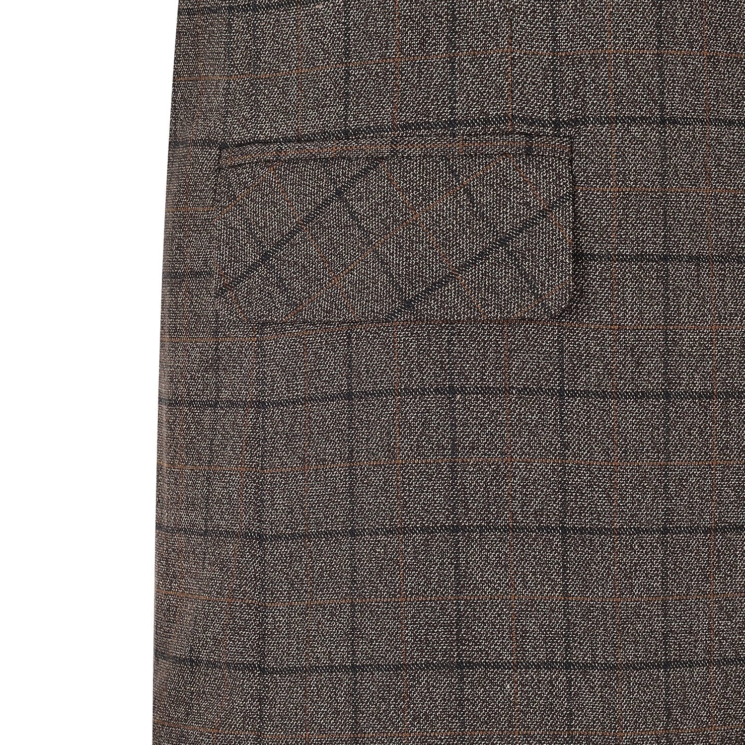 aesido Notch Lapel Tuxedos Plaid 3 Pieces Mens Suit (Blazer+vest+Pants)