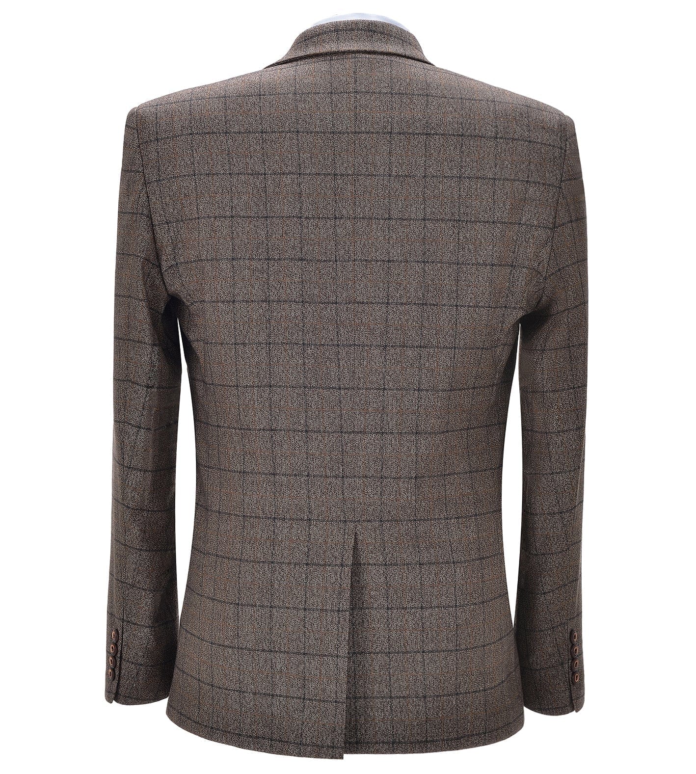 aesido Notch Lapel Tuxedos Plaid 3 Pieces Mens Suit (Blazer+vest+Pants)