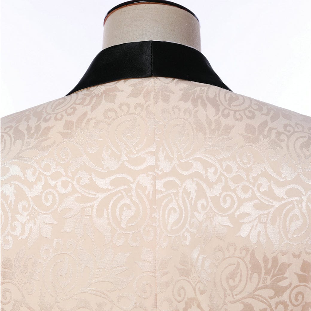 aesido Patterned 3 Pieces Mens Suit Formal Shawl Lapel Tuxedos (Blazer+Vest+Pants)