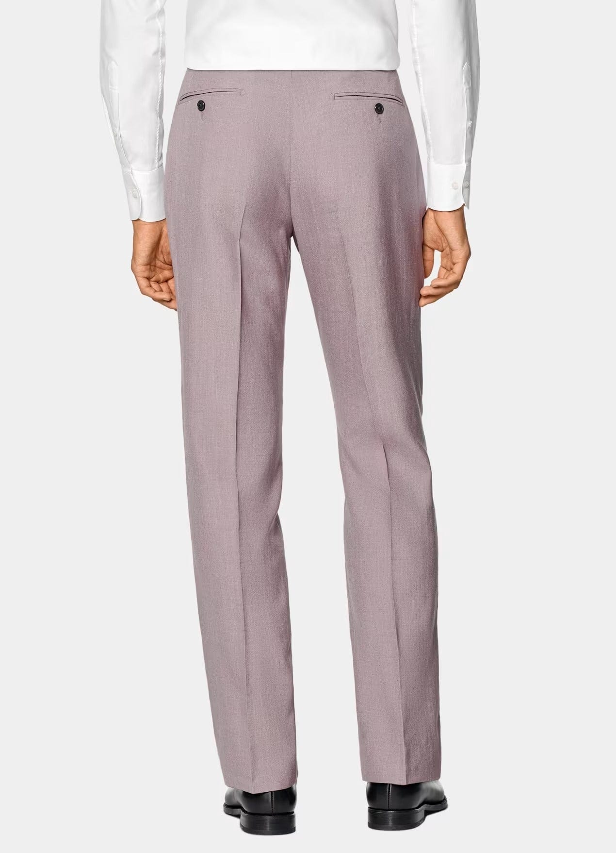 aesido Purple 2 Piece Summer Linen Double Button Casual Slim Fit Men Suit (Blazer+Pants)