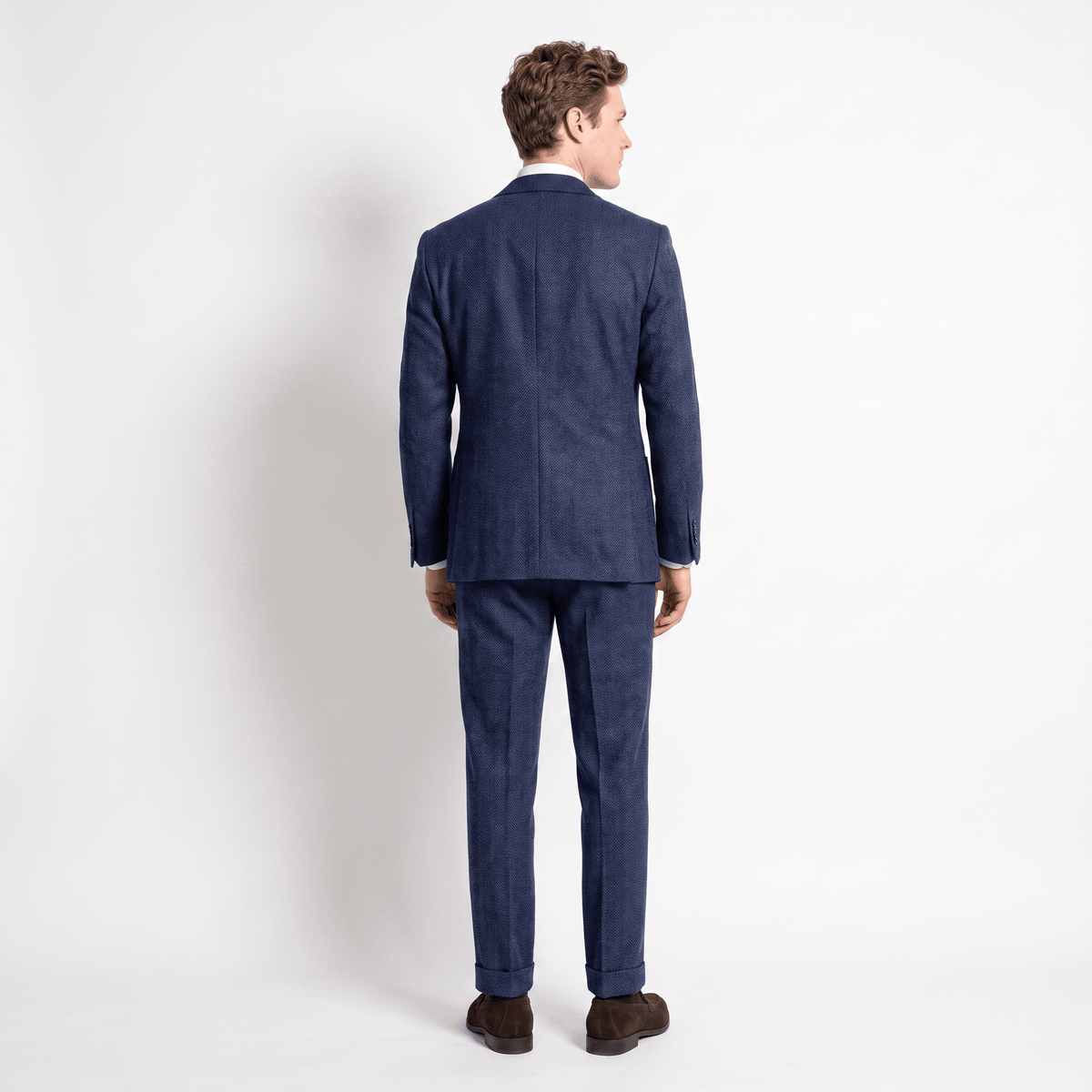 Aesido 3 Pieces Men's Suit Herringbone Notch Lapel Suits (Blazer+Vest+Pants)