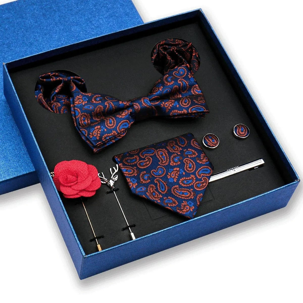 Men's Business Tie and Pocket Square Premium Gift Set (8 Pieces)