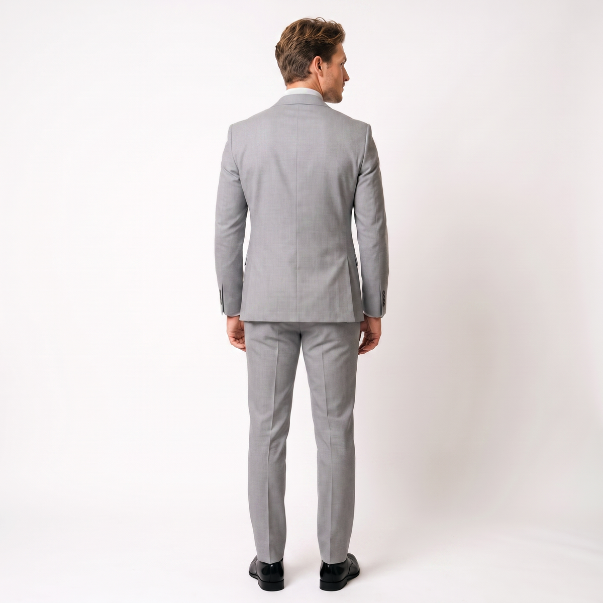 3 Piece Mens Suit Slim Fit Solid Peak Lapel Suit (Blazer + Vest + Pants)