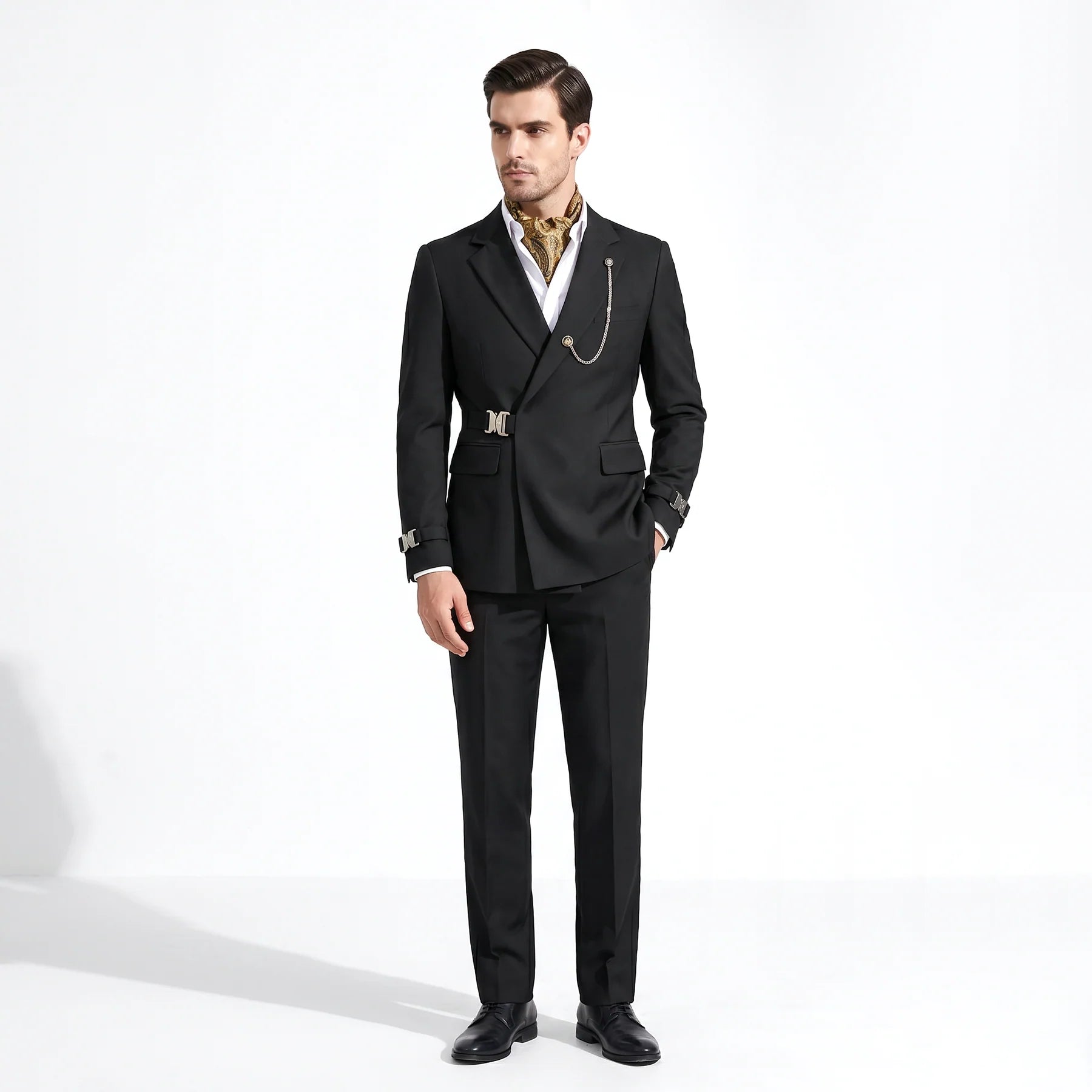 Aesido 2 Pieces Casual Men's Regular Fit Notch Lapel Suits For Wedding (Blazer + Pants)