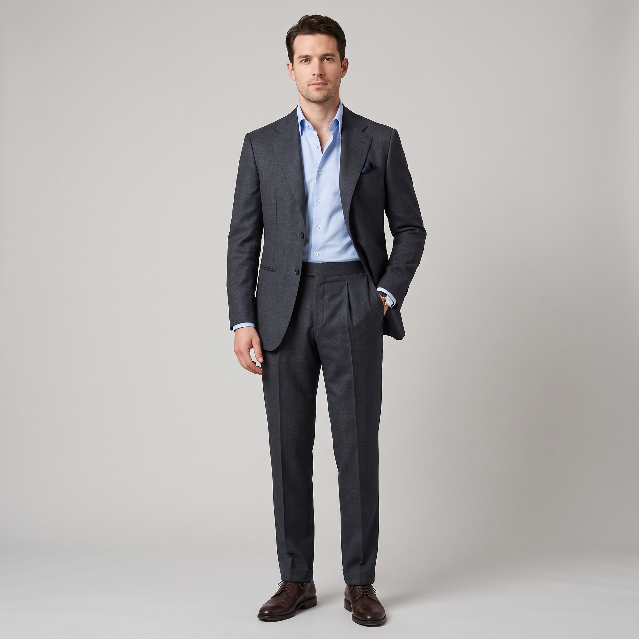 Aesido Business Men's 2 Pieces Notch Lapel Business Casual Men's Suit (Blazer+Pants)