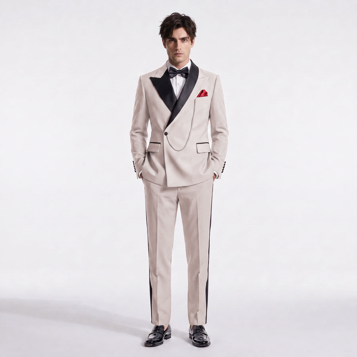Aesido Formal Men's Suit 2 Pieces Peak Lapel Suits For Wedding (Blazer+Pants)