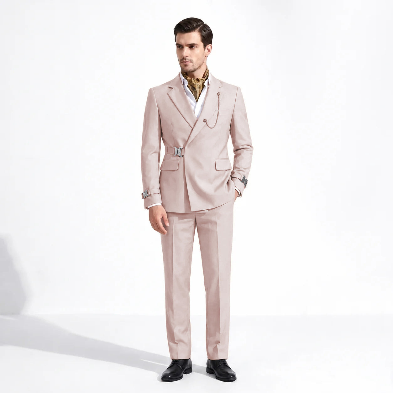 Aesido 2 Pieces Casual Men's Regular Fit Notch Lapel Suits For Wedding (Blazer + Pants)