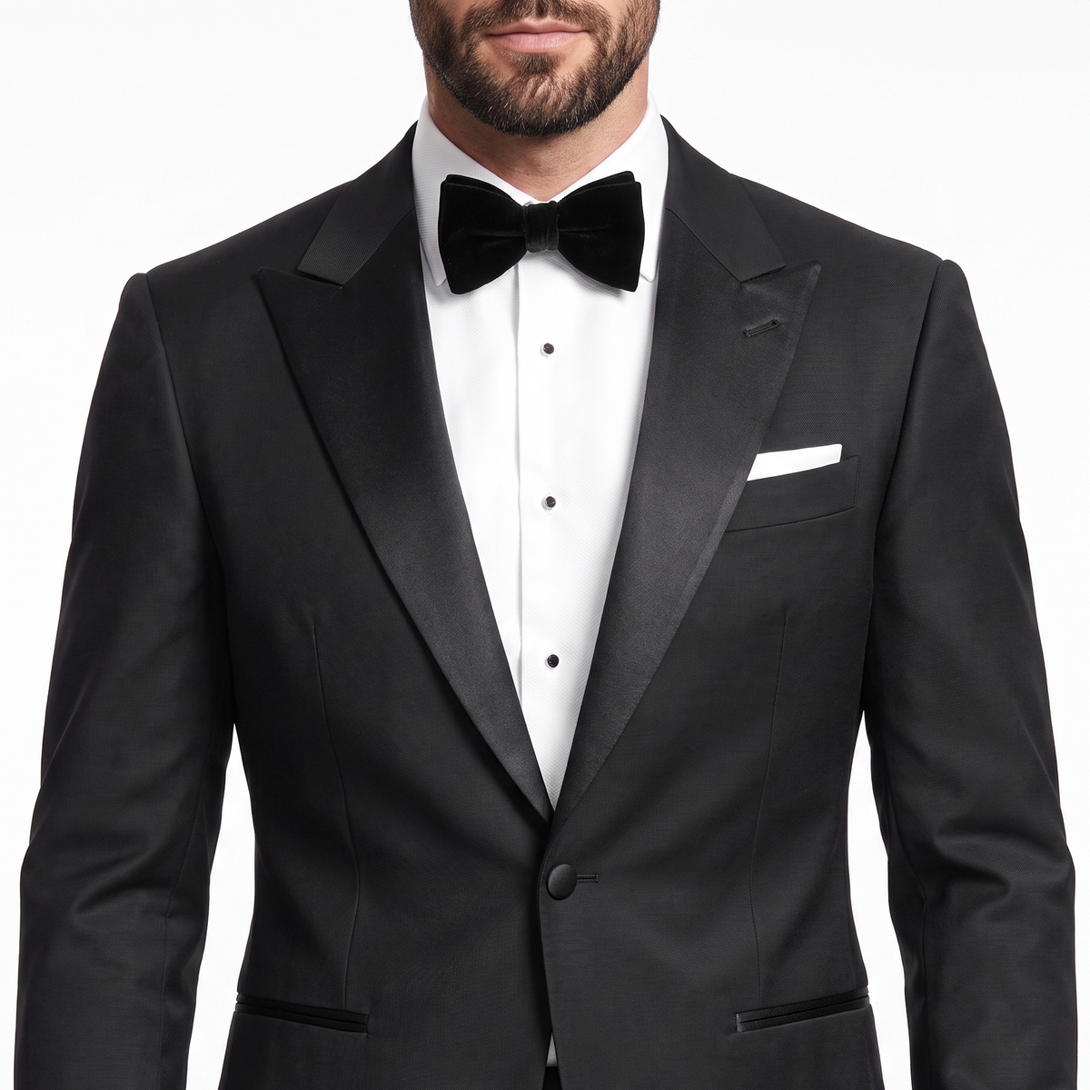Aesido Men’s Black 2 Pieces Suits with Satin Peak Lapel (Blazer + Pants)