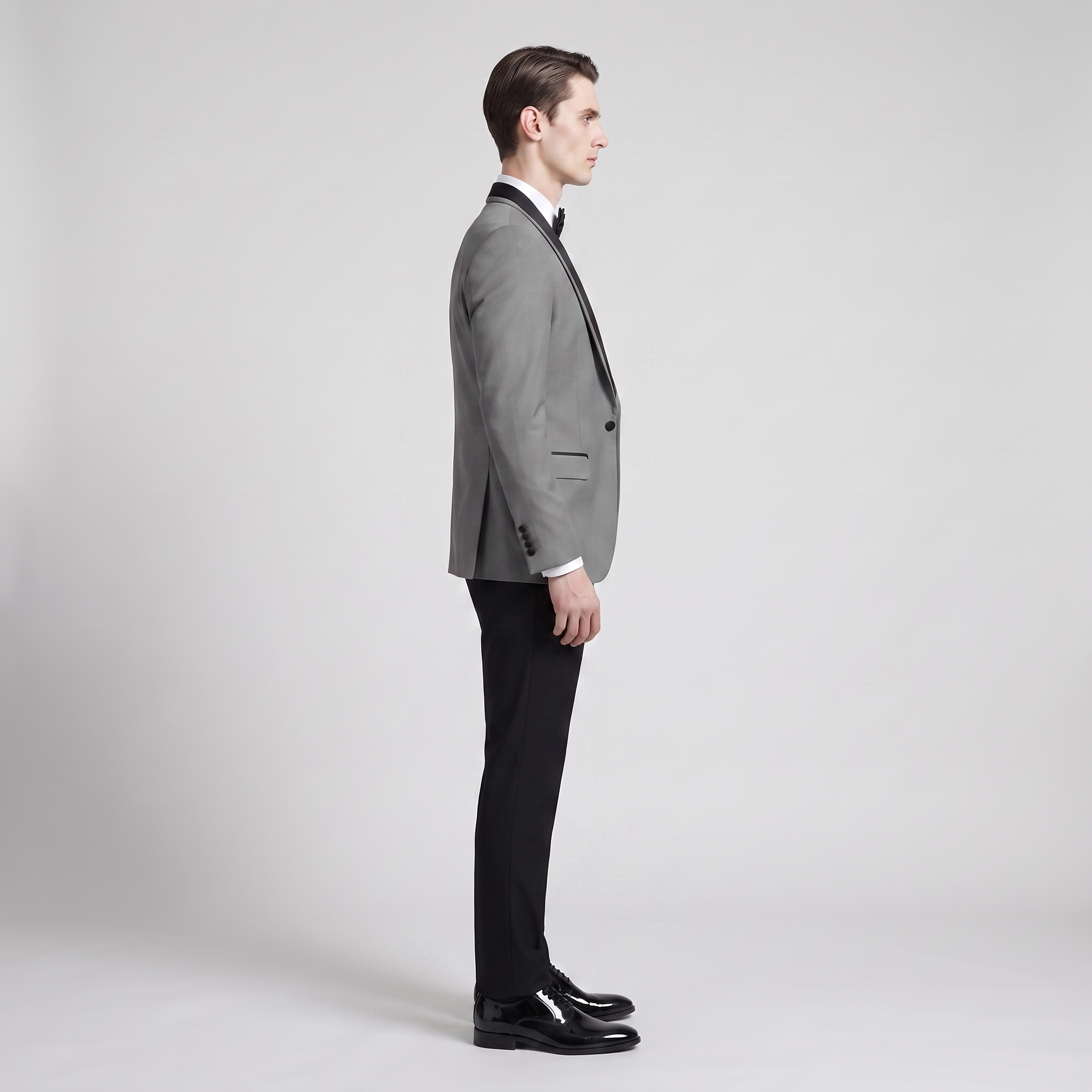 Aesido Formal 3 Pieces Mens Suit Flat Shawl Lapel Tuxedos (Blazer+vest+Pants)
