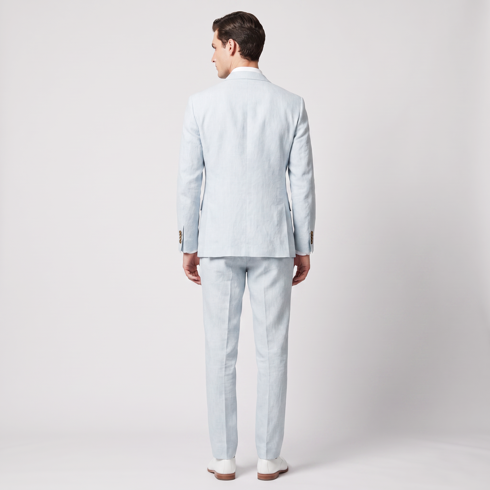 Aesido Men's 2 Pieces Linen Notch Lapel Men’s Suits (Blazer + Pants)