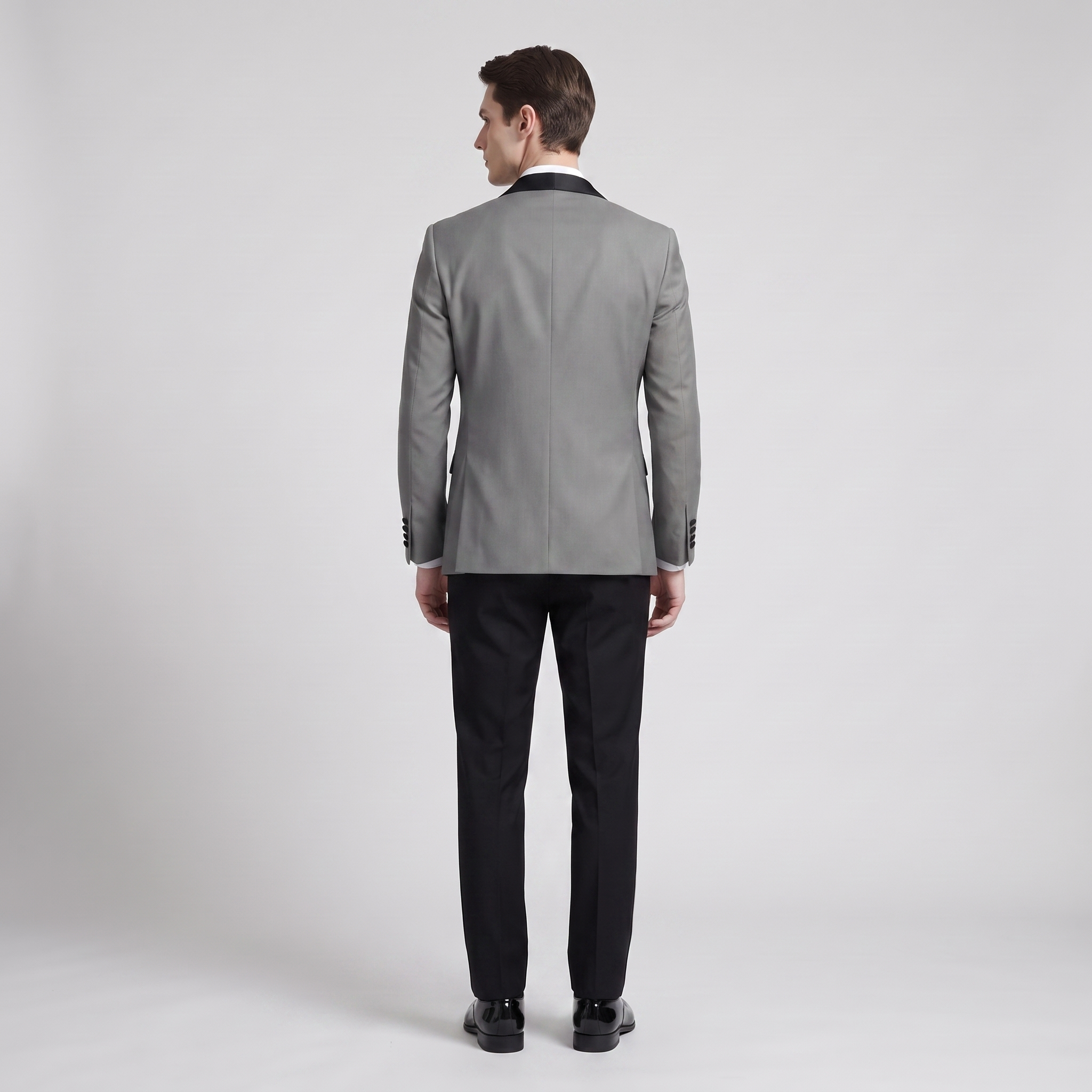 Aesido Formal 3 Pieces Mens Suit Flat Shawl Lapel Tuxedos (Blazer+vest+Pants)