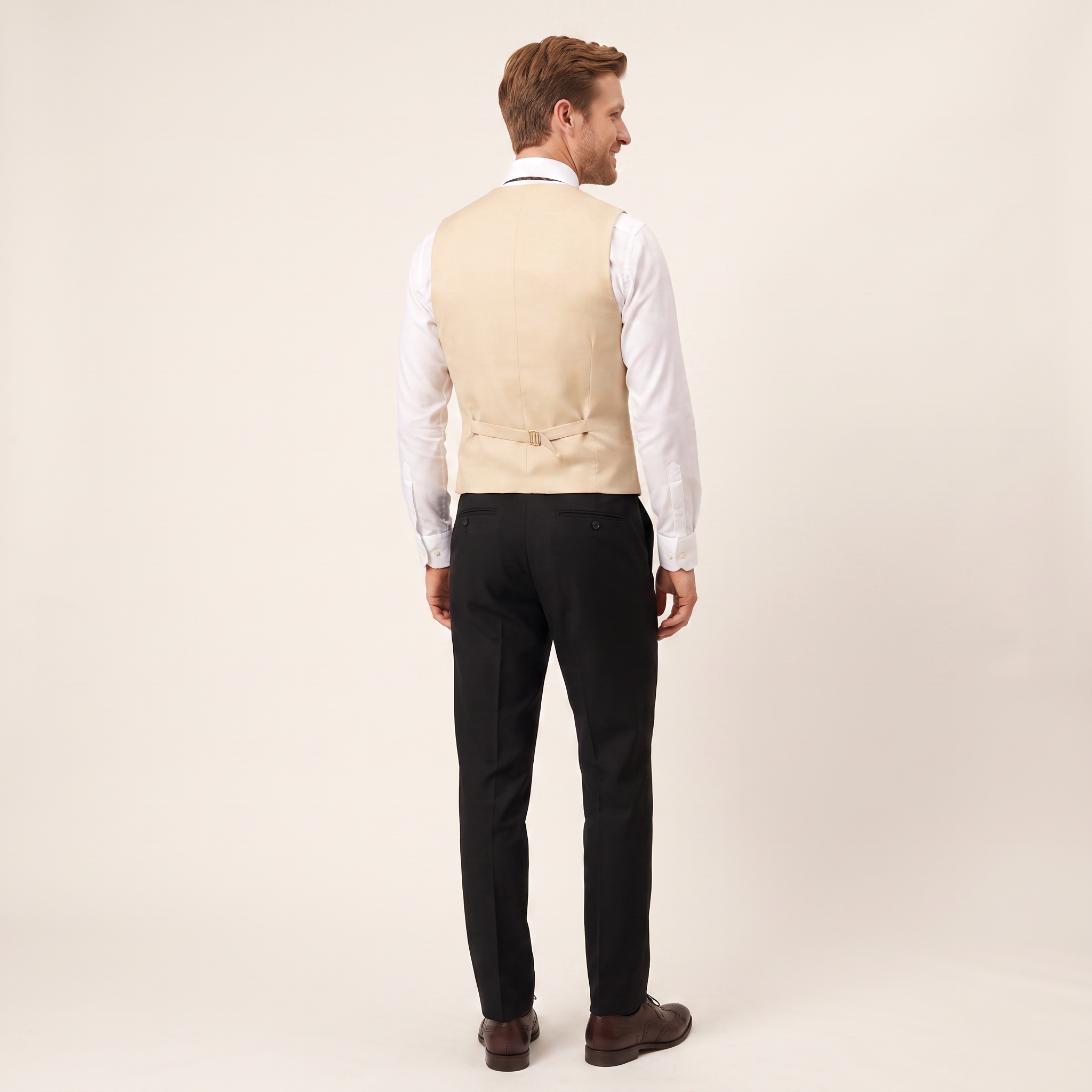 Aesido Men's Sleeveless Vest Solid Double Breasted Business Vest For Wedding