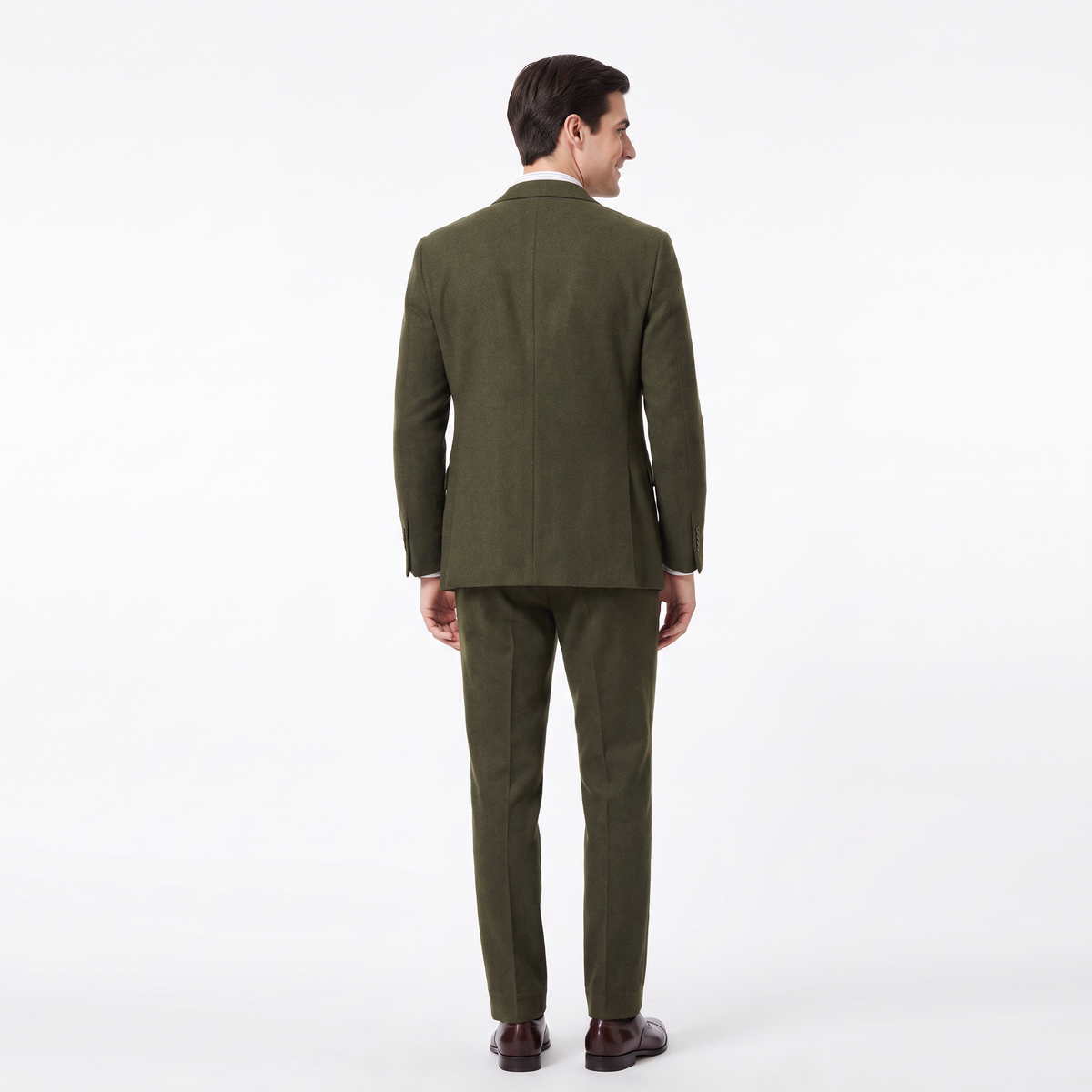 Aesido Classic 3 Pieces Tweed Notch Lapel Men's Suit (Blazer+Vest+Pants)