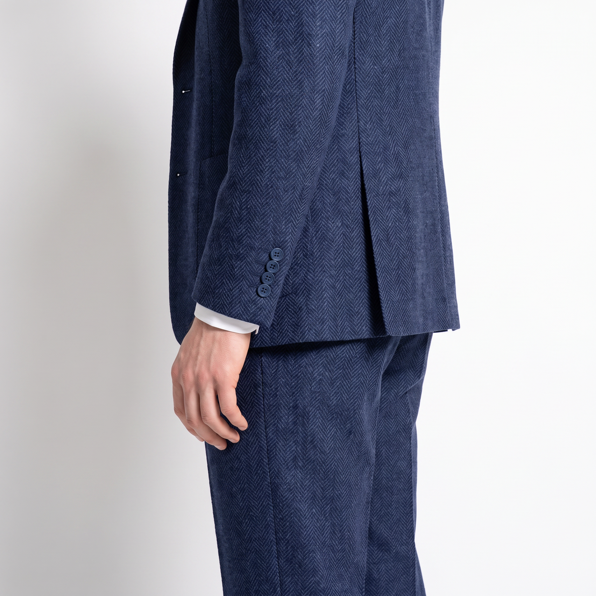 Aesido 3 Pieces Men's Suit Herringbone Notch Lapel Suits (Blazer+Vest+Pants)