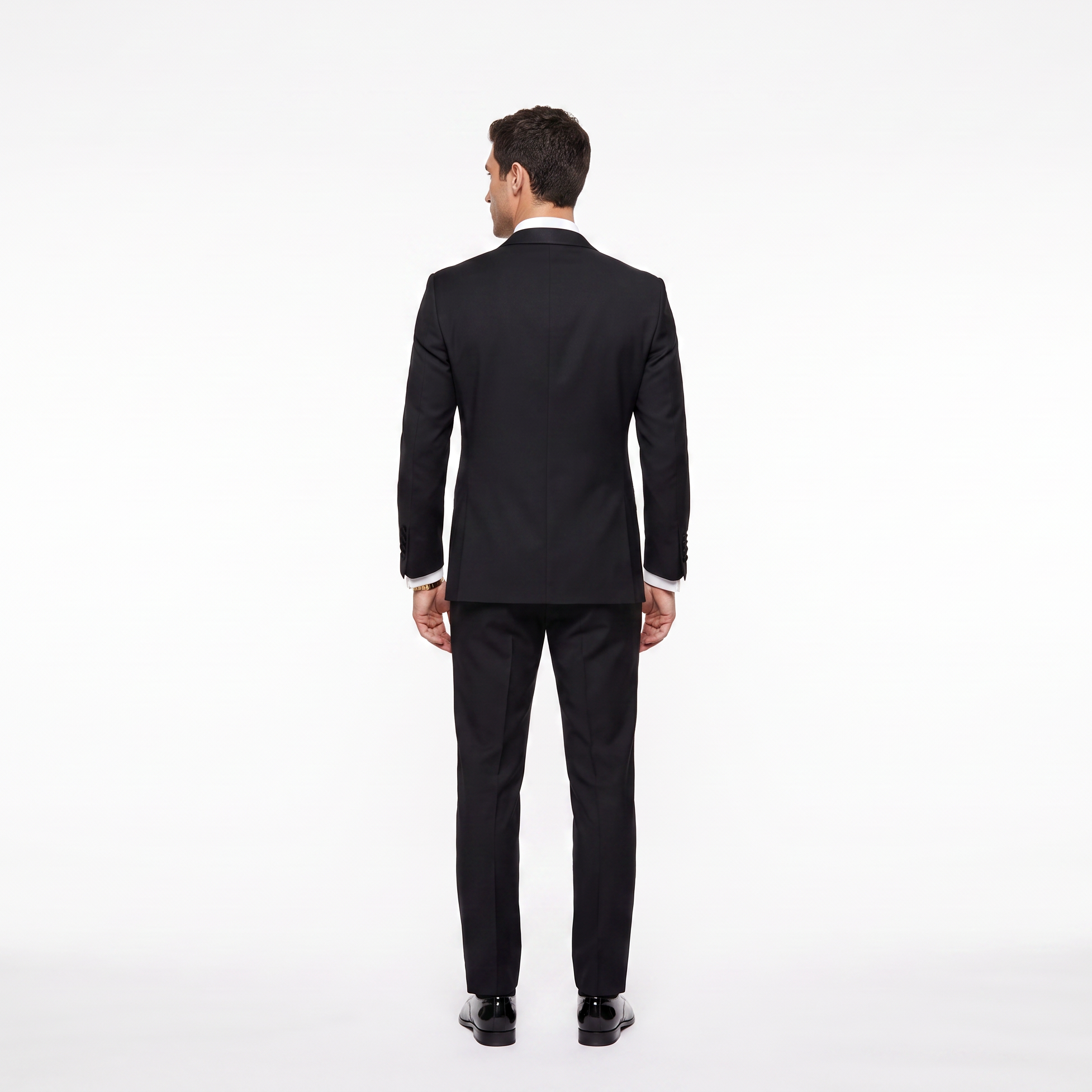 Aesido Men’s Black 2 Pieces Suits with Satin Shawl Lapel  (Blazer+Pants)