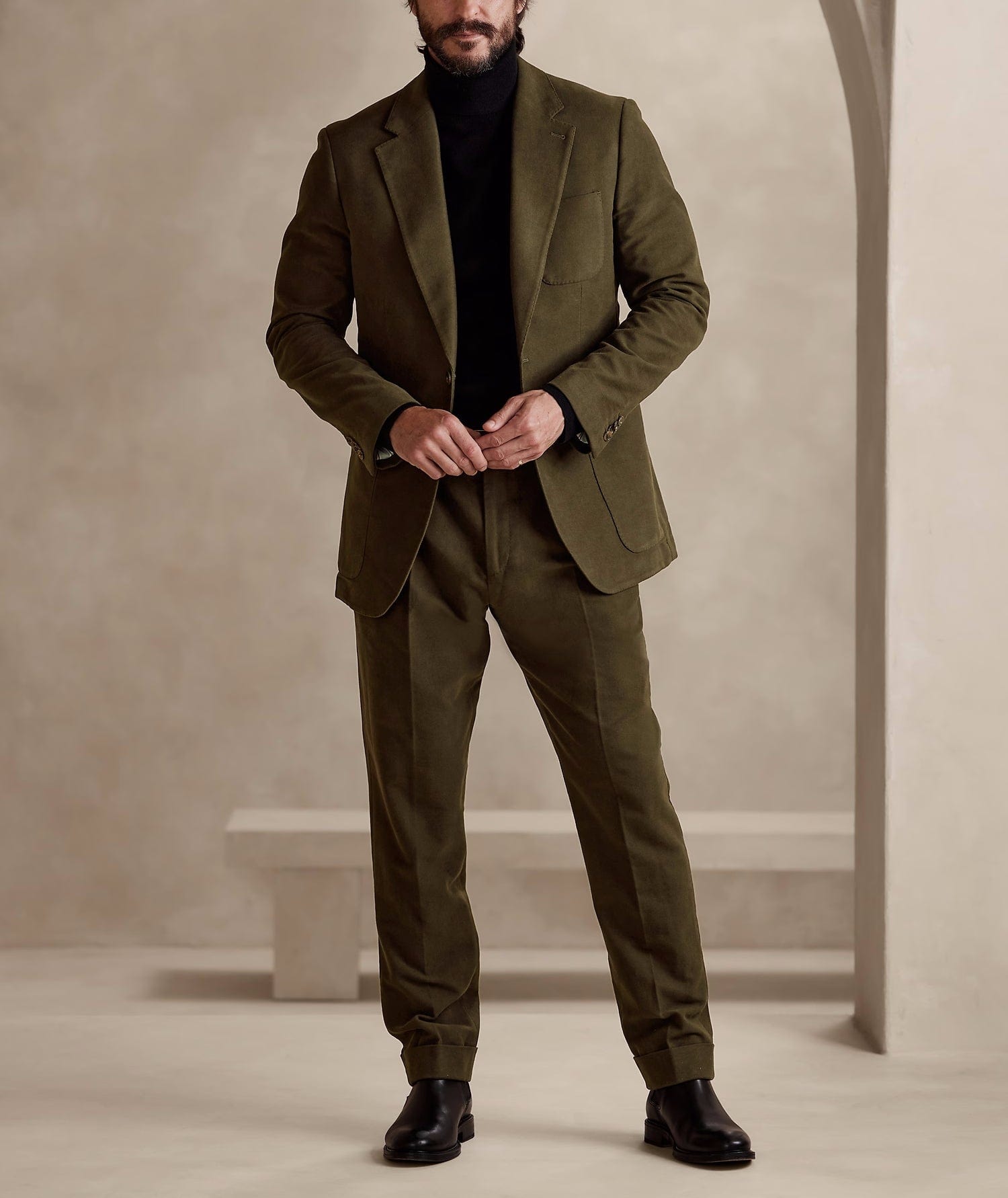aesido 2 Piece Business Casual Notch Lapel Men's Suit For Wedding (Blazer+Pants)