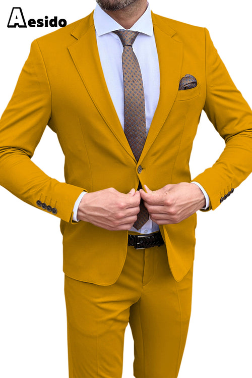 Mens 2 Button Notch Lapel Blue Suit main image 0