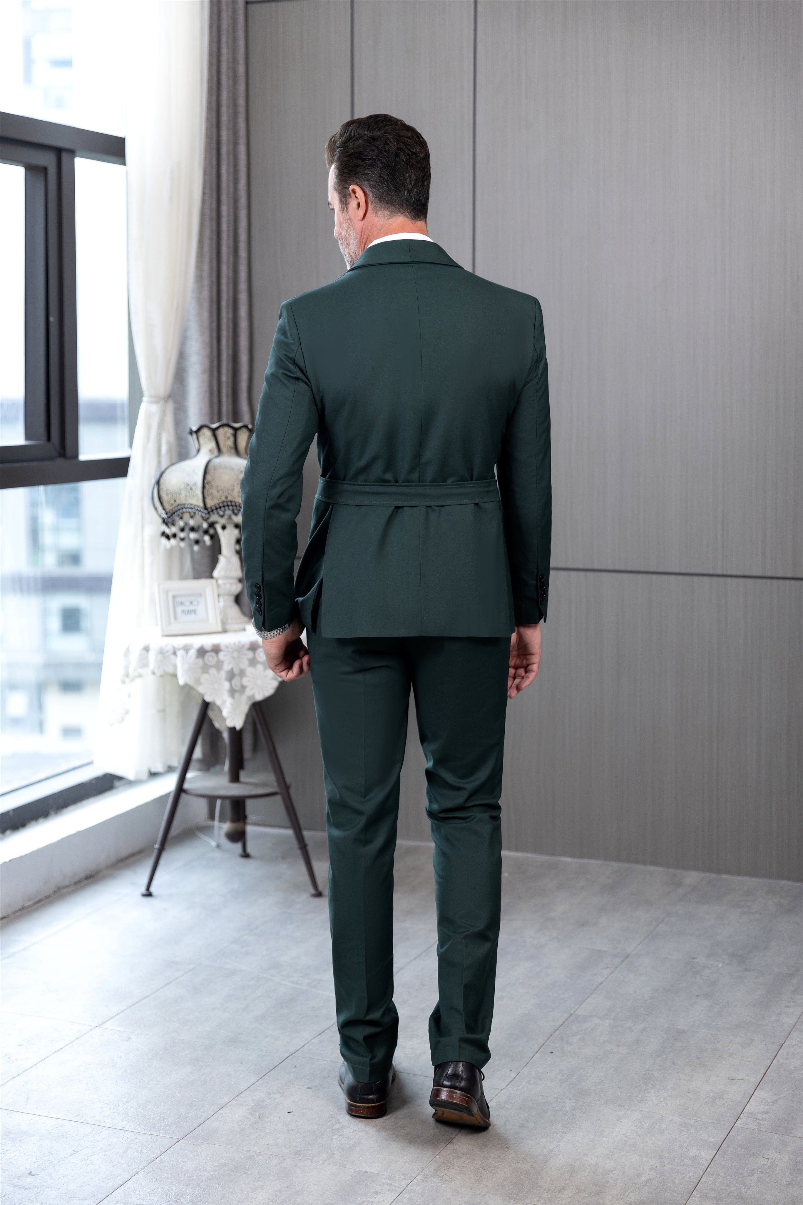 aesido 2 Piece Fashionable Casual Men's Suit (Blazer+Pants)