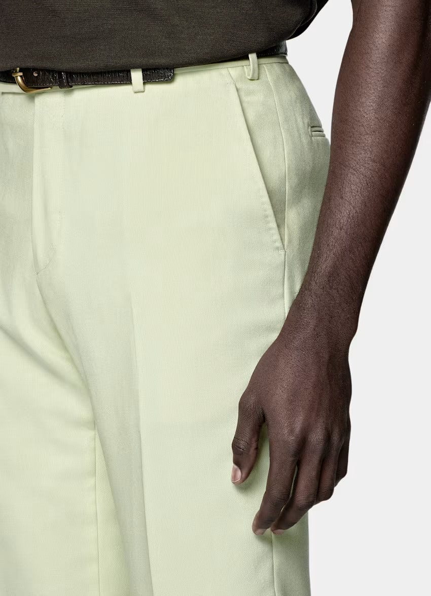 aesido 2 Piece Light Green Double Breasted Men's Suit