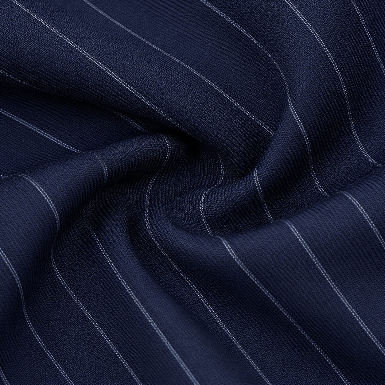 aesido 2 Piece Navy Blue Striped Double Button Slim Fit Men's Suit