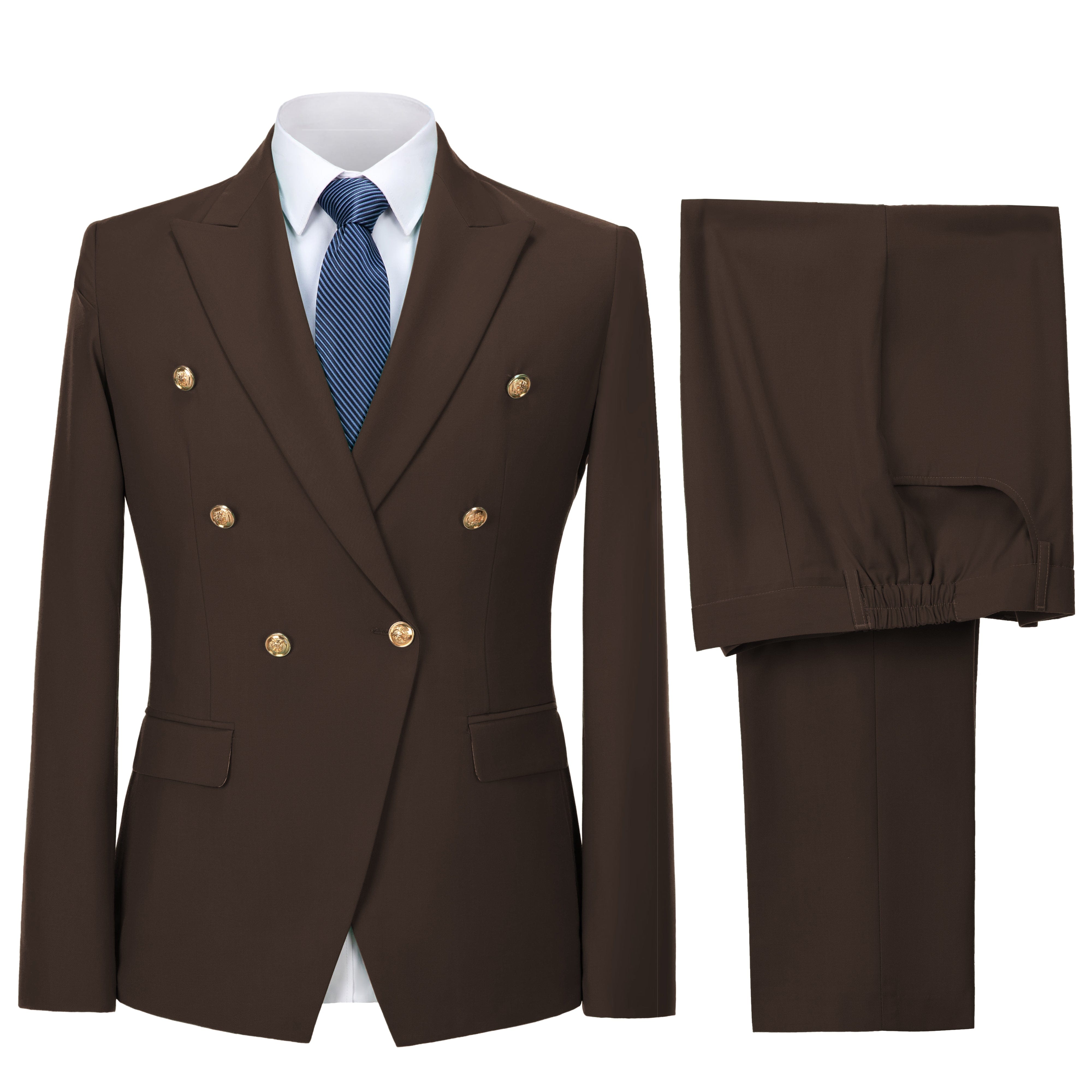 Aesido 2 Piece Peak Lapel Fashion Men's Suit (Blazer+Pants)