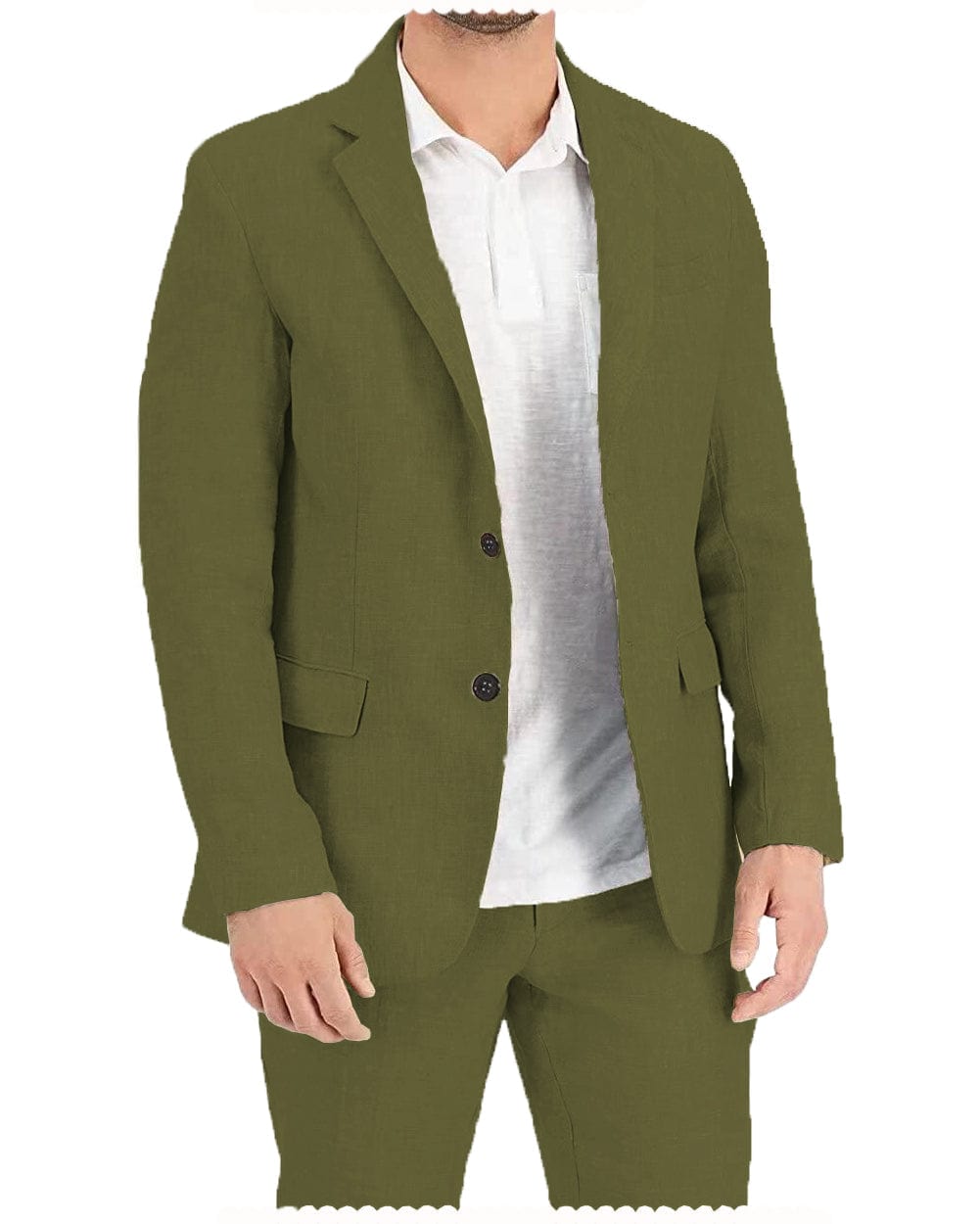2 Pieces Casual Mens Suit Regular Fit Notch Lapel Linen 2 Pieces Casual Mens Suit Regular Fit Notch Lapel Linen