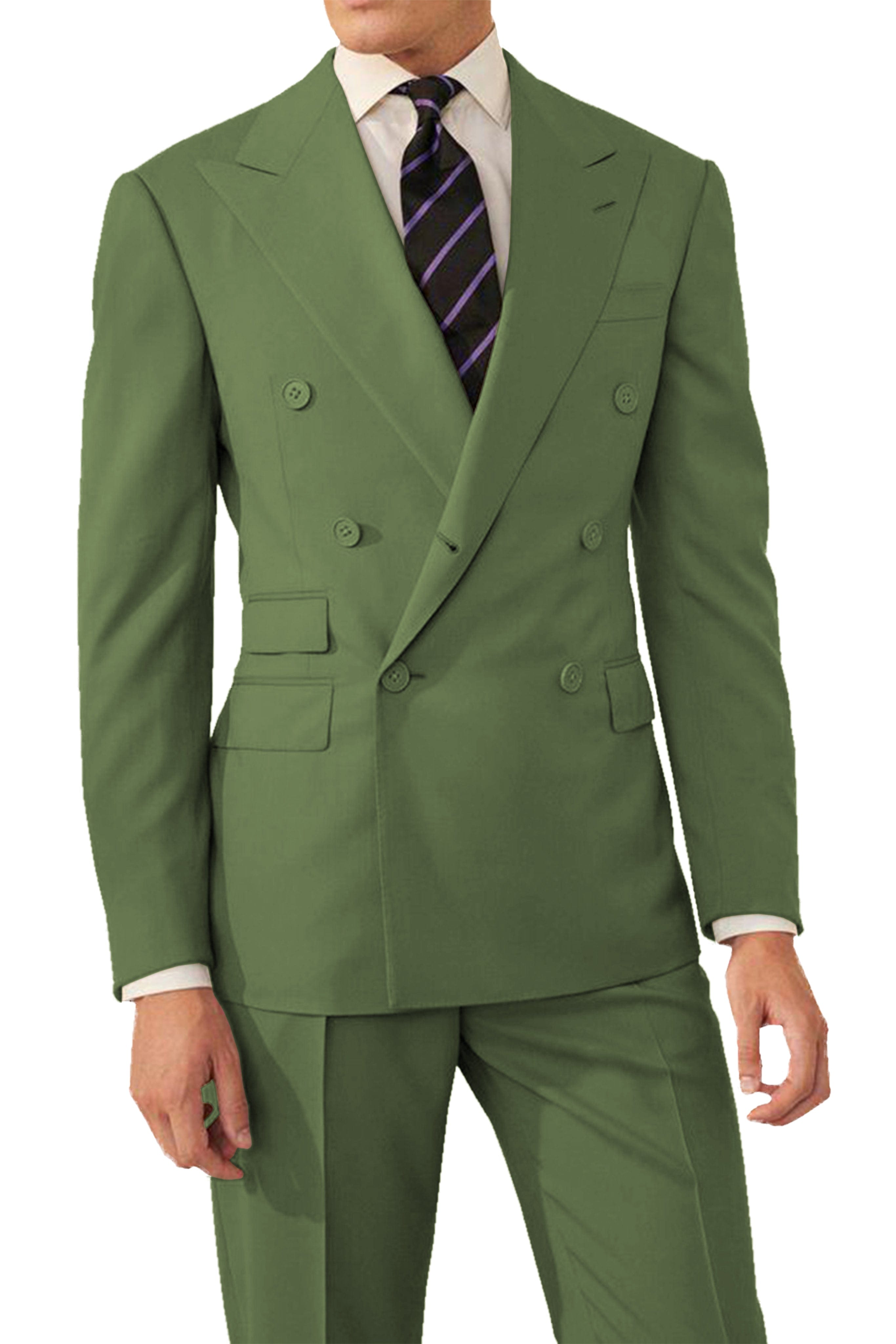 ADAMSON HOMME Double Breasted Suit Green スーツ - スーツ