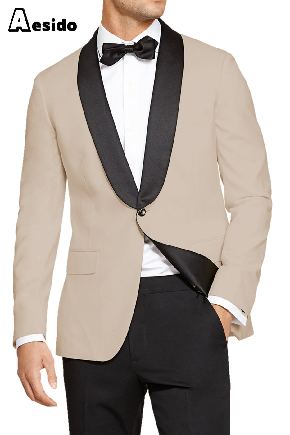 Aesido 2 Pieces Fashion Shawl Lapel Men's SuitBlazer+Pants Aesido 2 Pieces Fashion Shawl Lapel Men's SuitBlazer+Pants