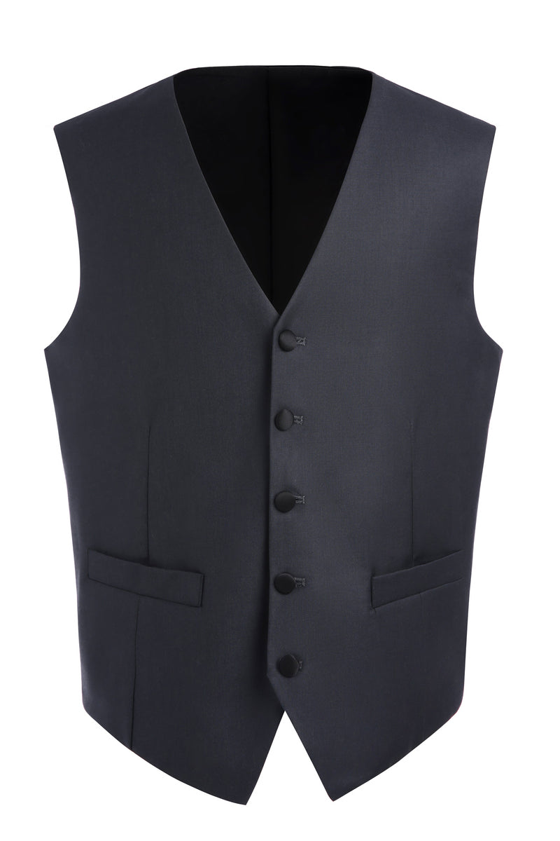 Black Shawl Lapel Men's Vest with 6 Pieces Accessories Set
