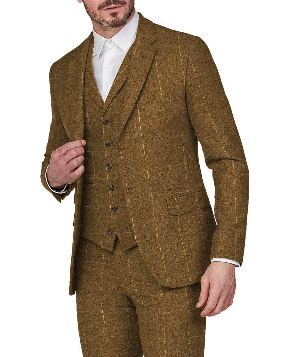 aesido 3 Piece Business Notch Lapel Men's Suit（Blazer+Vest+Pants）