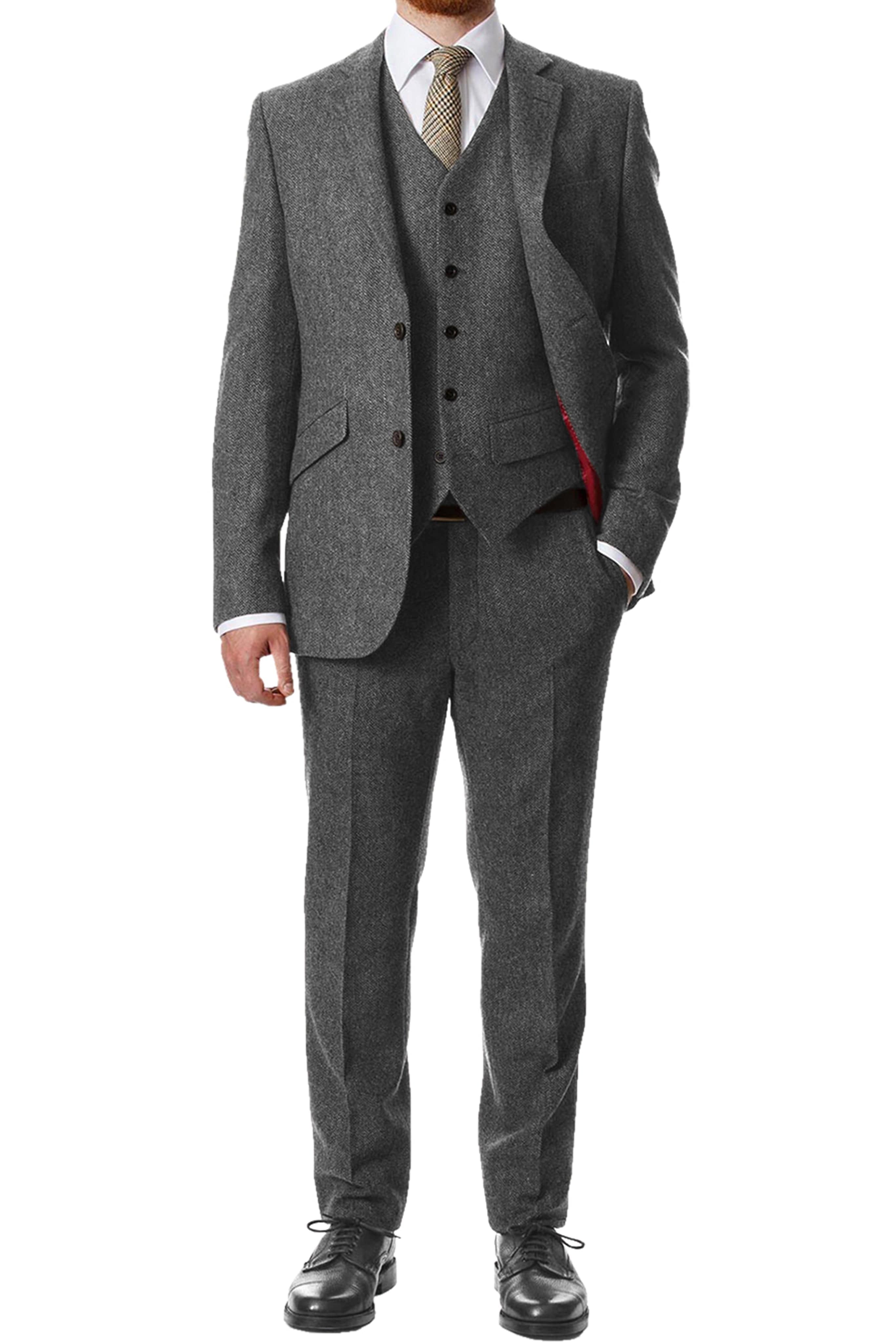 aesido 3 Piece Notch Lapel Men's Suit（Blazer+Vest+Pants）