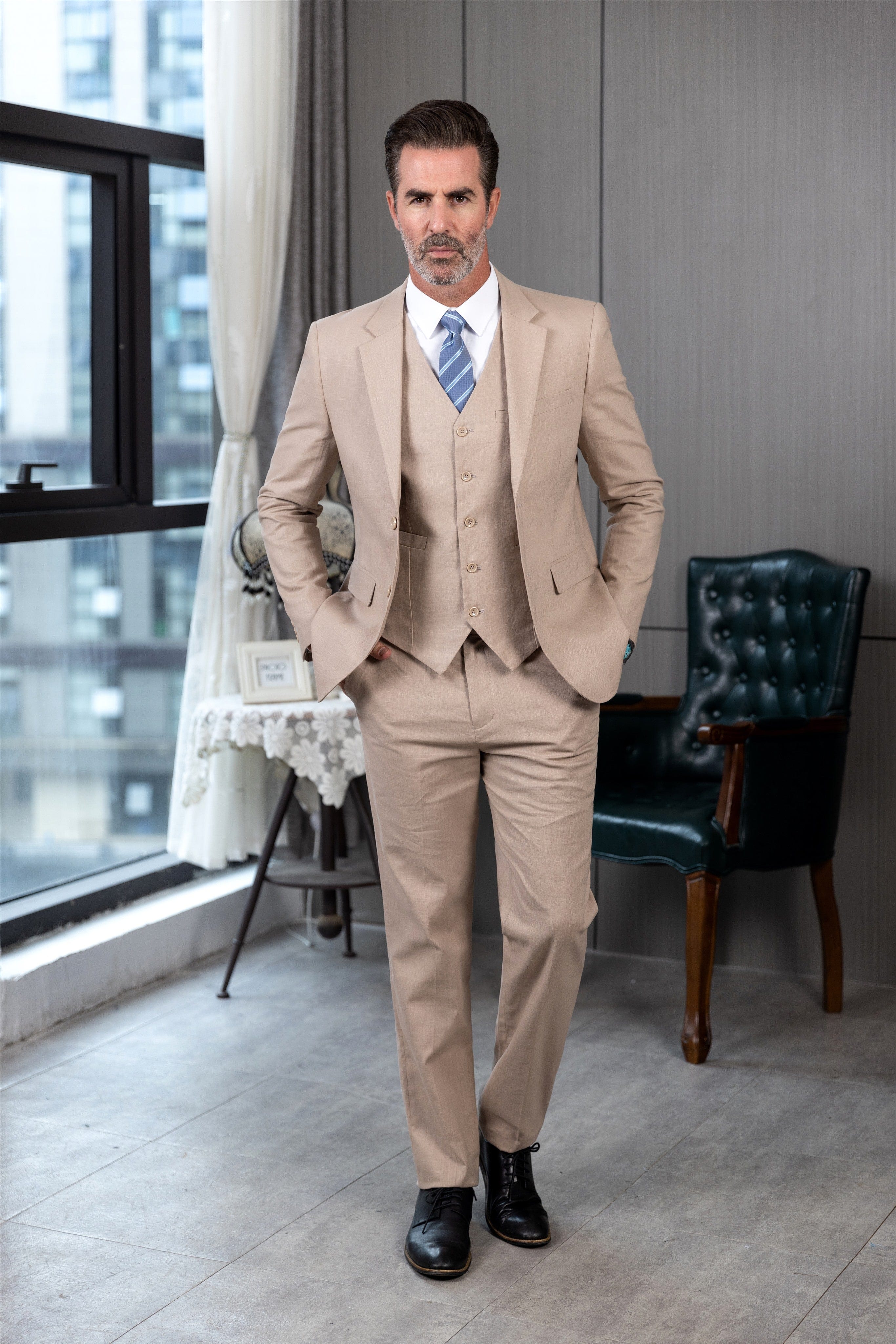 3 Piece Notch Lapel Men’s Suit For Wedding Pieces