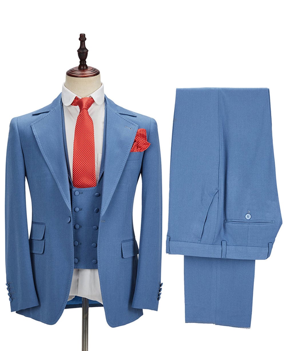 aesido 3 Pieces Business Mens Suit (Blazer+vest+Pants)
