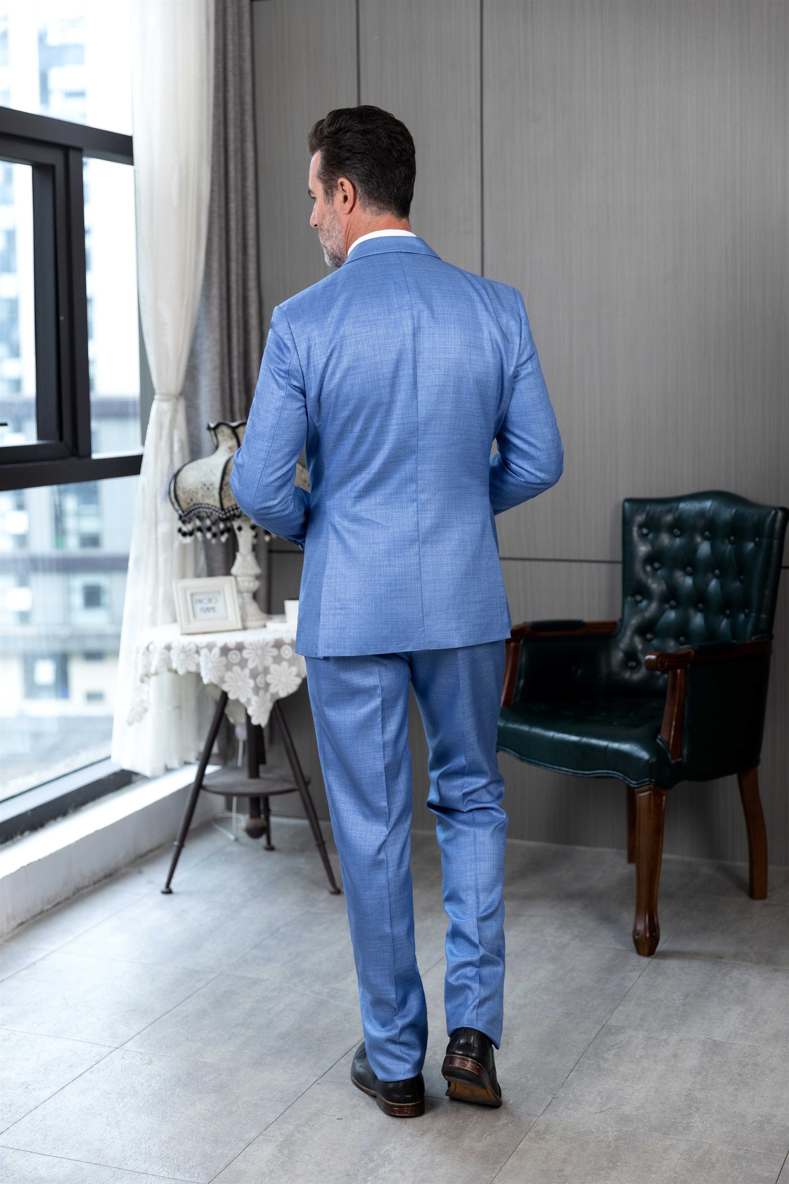 aesido 3 Pieces Business Peak Lapel Men's Suit (Blazer+Vest+Pants)