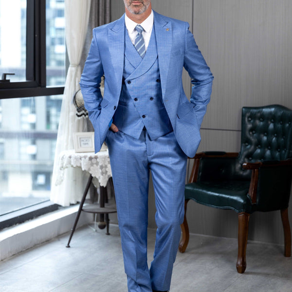 Aesido 3-Piece Peak Lapel Suit Blazer Vest Pants $199.99