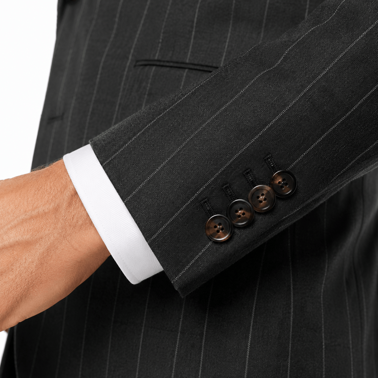 Aesido Aesido 2 Piece Double Button Notch Lapel Multi Pocket Striped Men's Suit (Blazer+Pants)