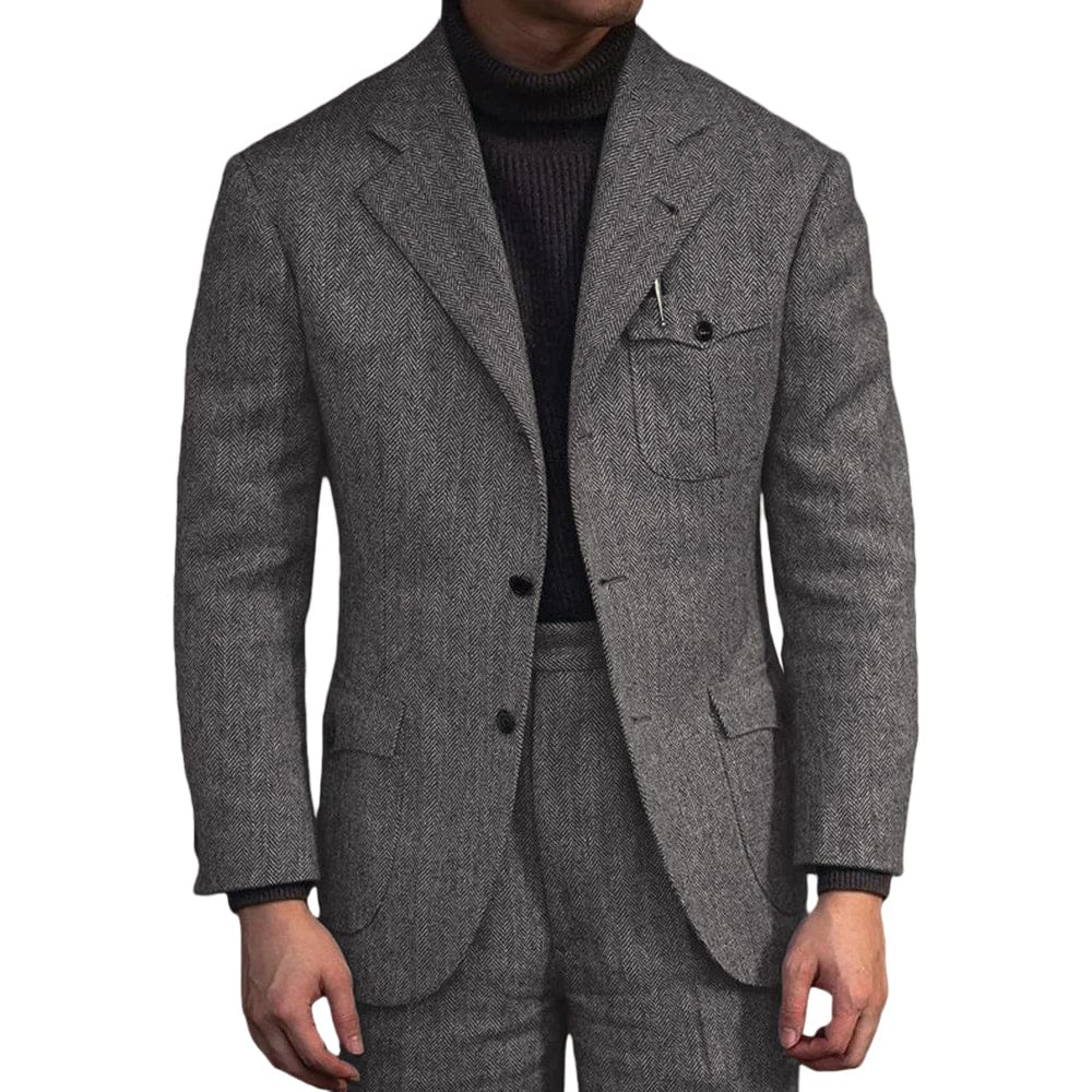 aesido Aesido 2 Piece Notch Lapel Single Breasted Men's Suit For Wedding (Blazer+Pants)