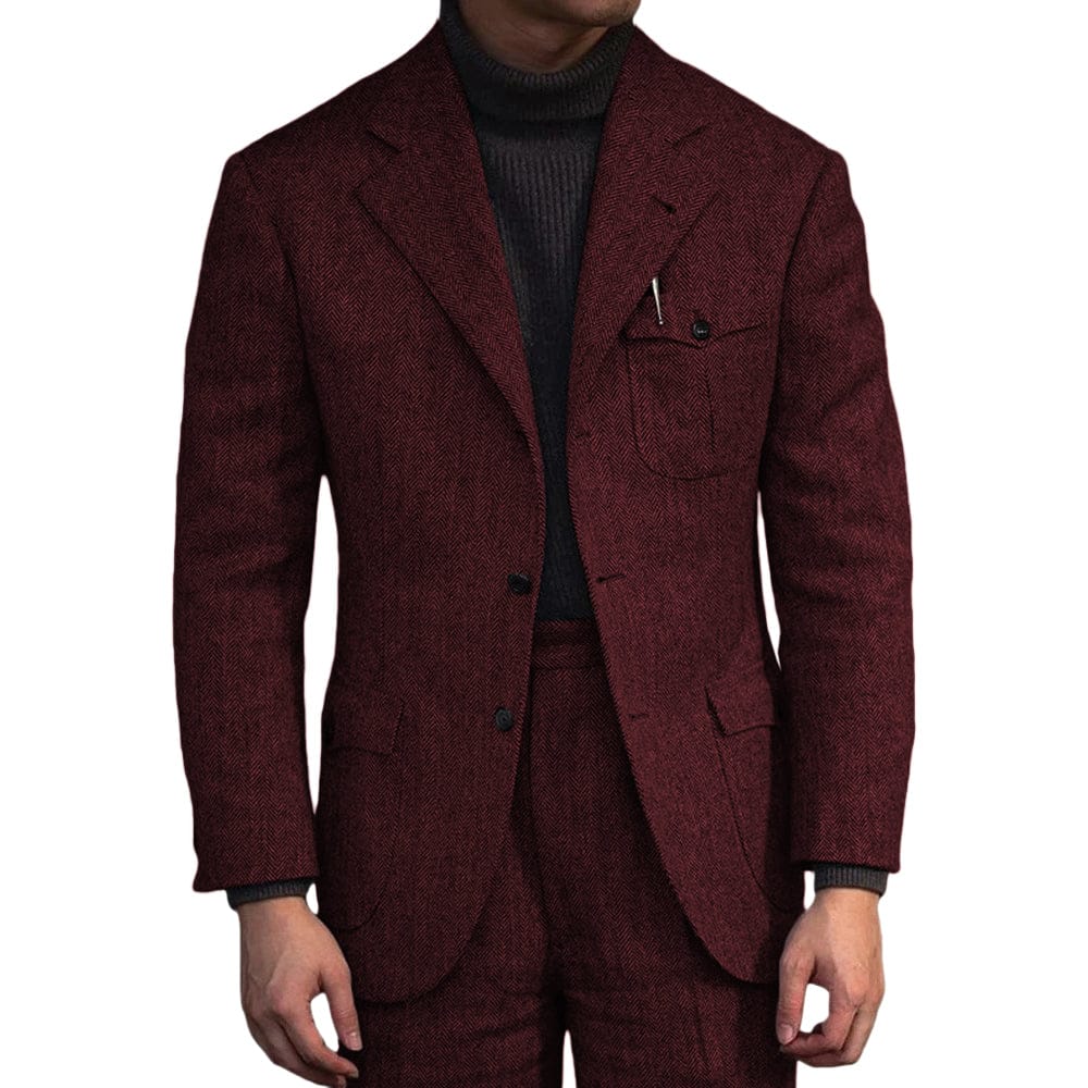 aesido Aesido 2 Piece Notch Lapel Single Breasted Men's Suit For Wedding (Blazer+Pants)