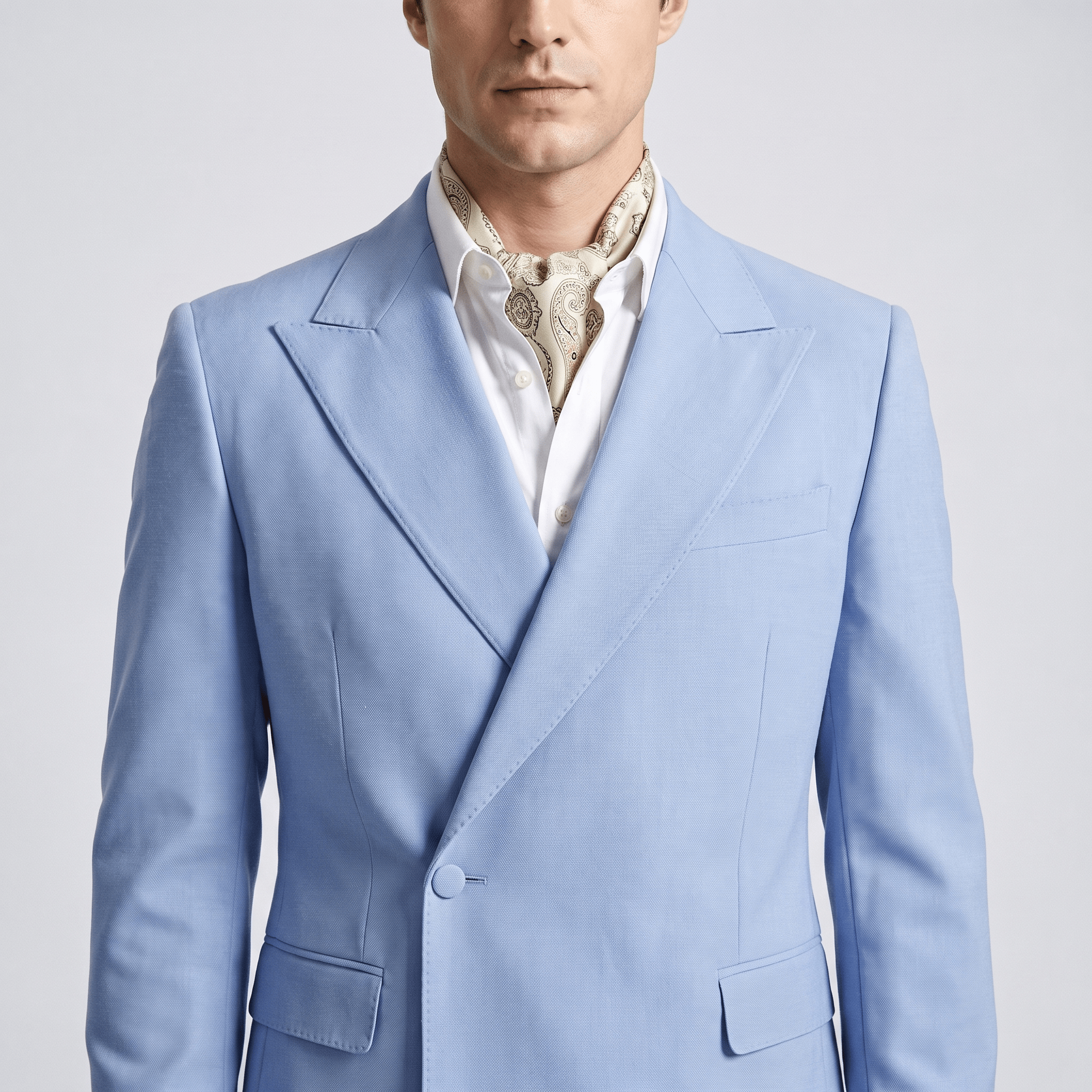 Aesido Aesido 2 Pieces Business Mens Suit Slim Fit Peak Lapel Flat Blazer For Wedding (Blazer + Pants)
