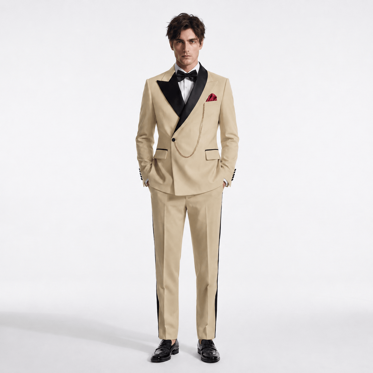 Aesido Aesido 2 Pieces Fashion Slim Peak Lapel Men's Suit (Blazer + Pants)