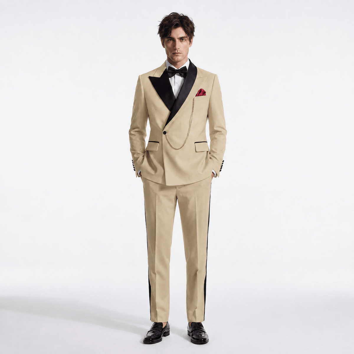 Aesido Formal Men's Suit 2 Pieces Peak Lapel Suits For Wedding (Blazer+Pants)