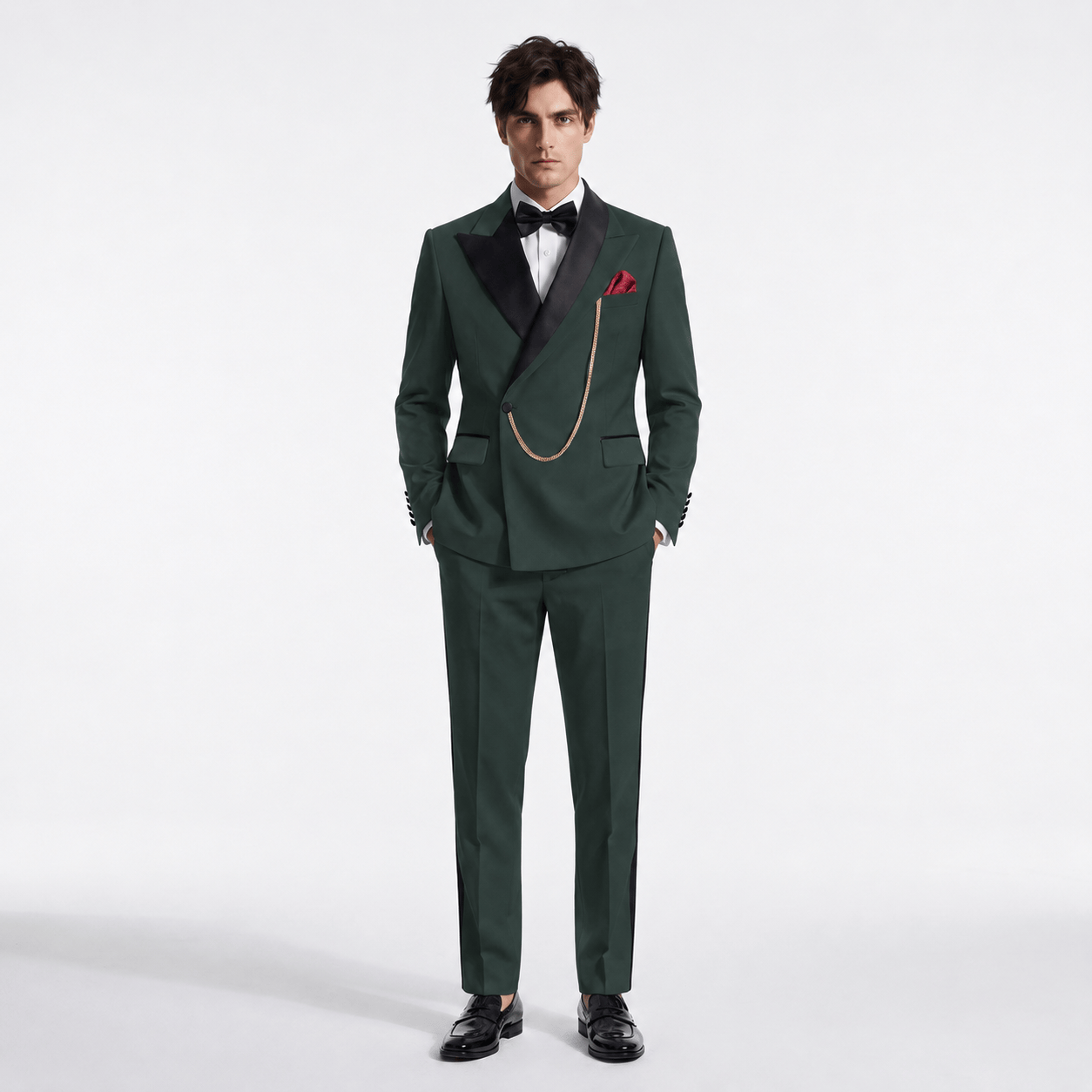 Aesido Aesido 2 Pieces Fashion Slim Peak Lapel Men's Suit (Blazer + Pants)