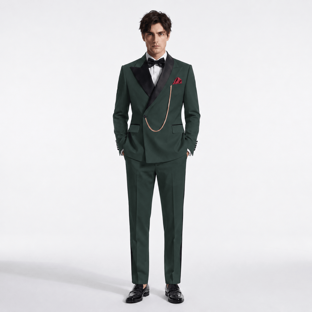 Aesido Formal Men's Suit 2 Pieces Peak Lapel Suits For Wedding (Blazer+Pants)
