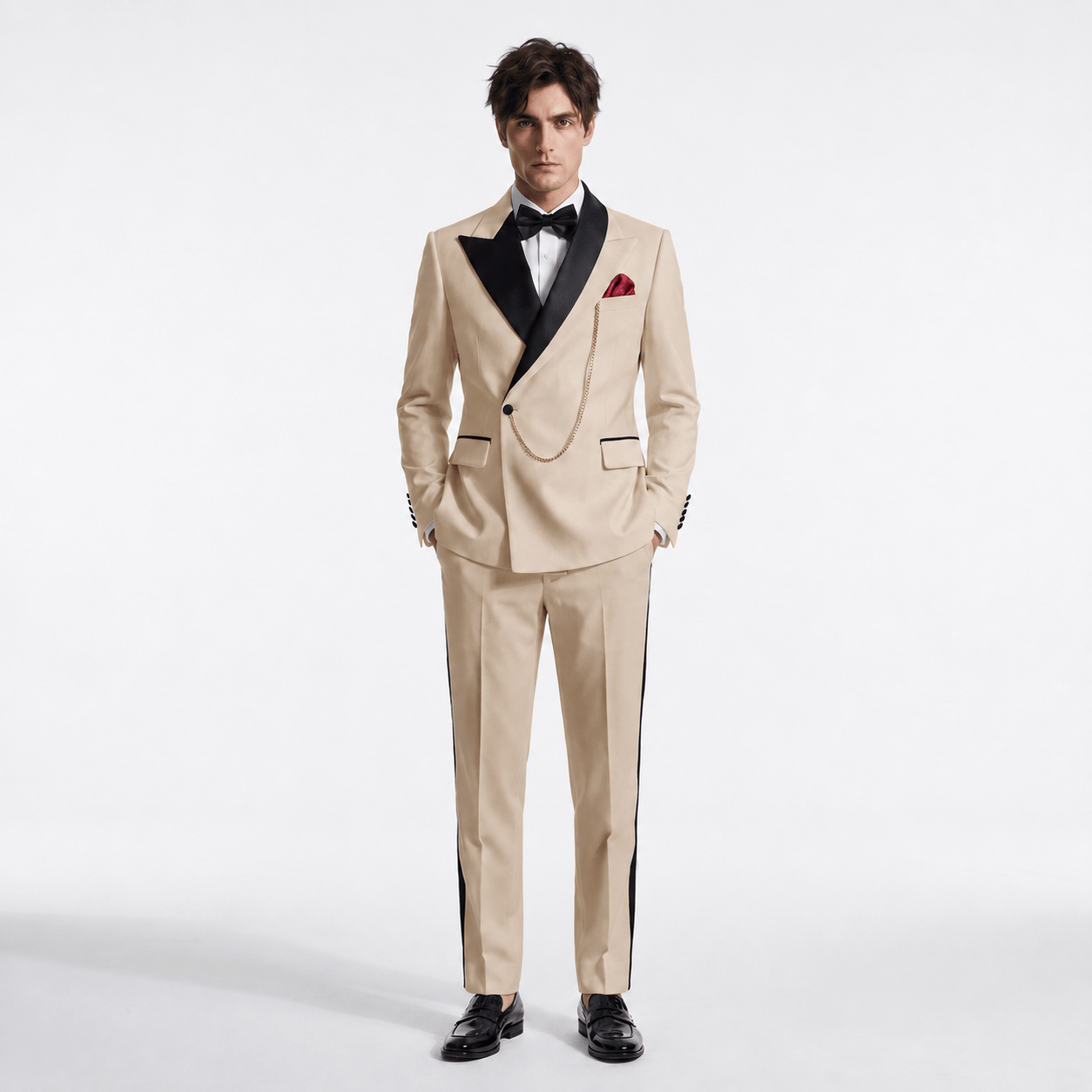 Aesido Aesido 2 Pieces Fashion Slim Peak Lapel Men's Suit (Blazer + Pants)