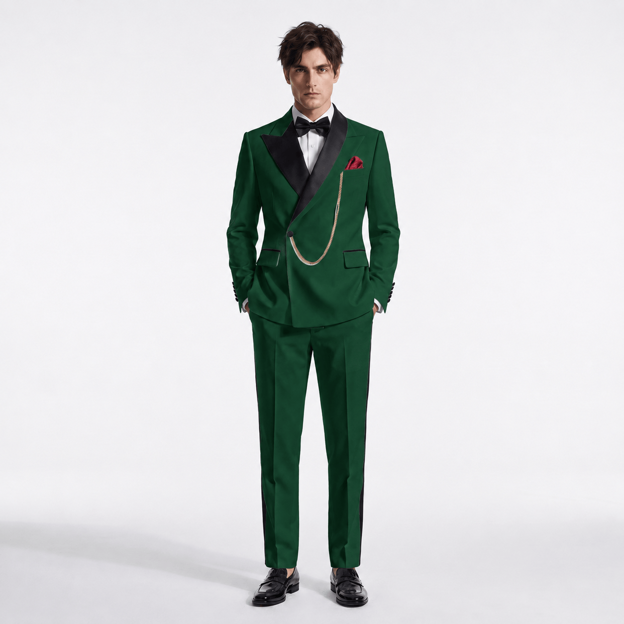 Aesido Formal Men's Suit 2 Pieces Peak Lapel Suits For Wedding (Blazer+Pants)
